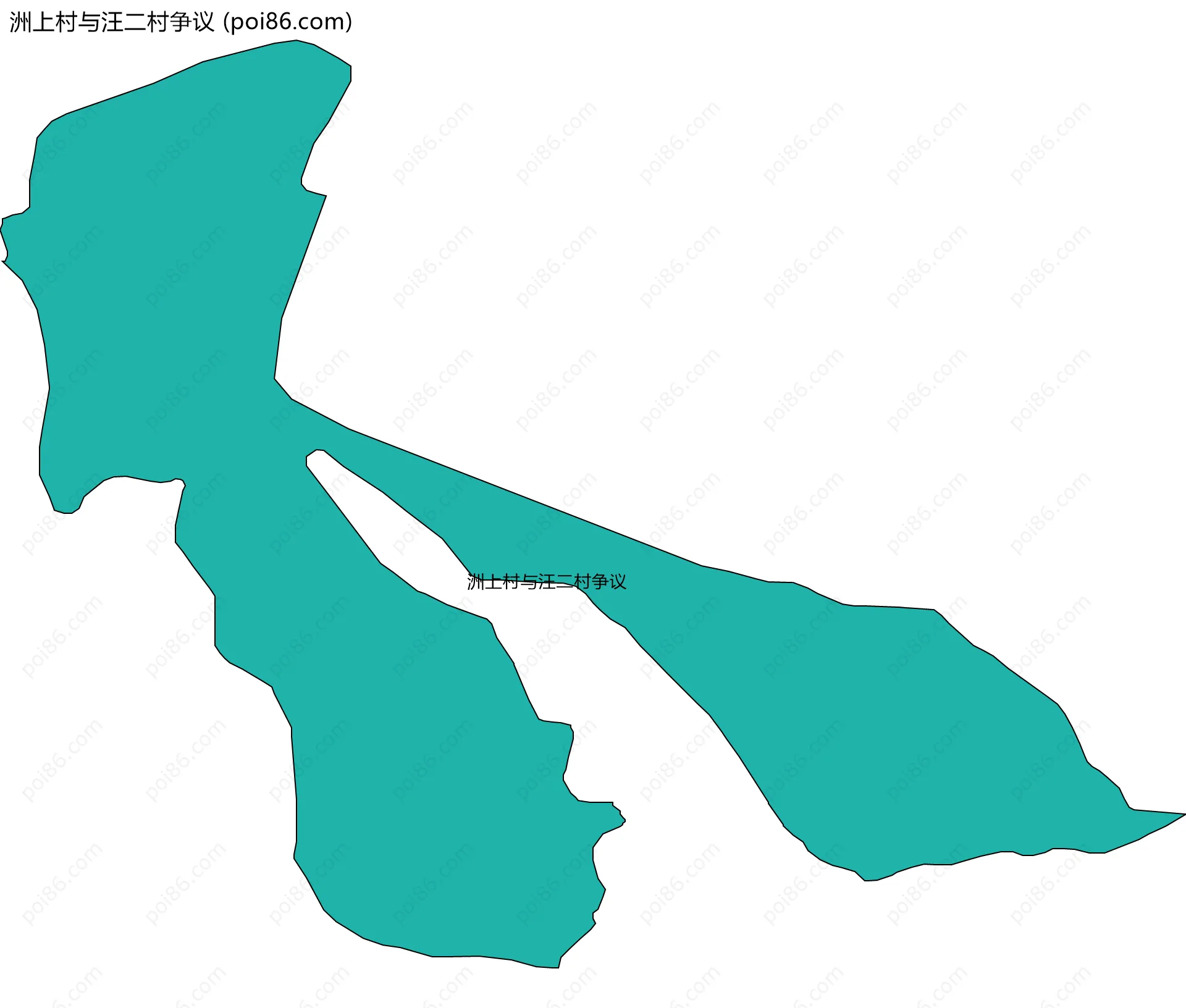 洲上村与汪二村争议边界地图
