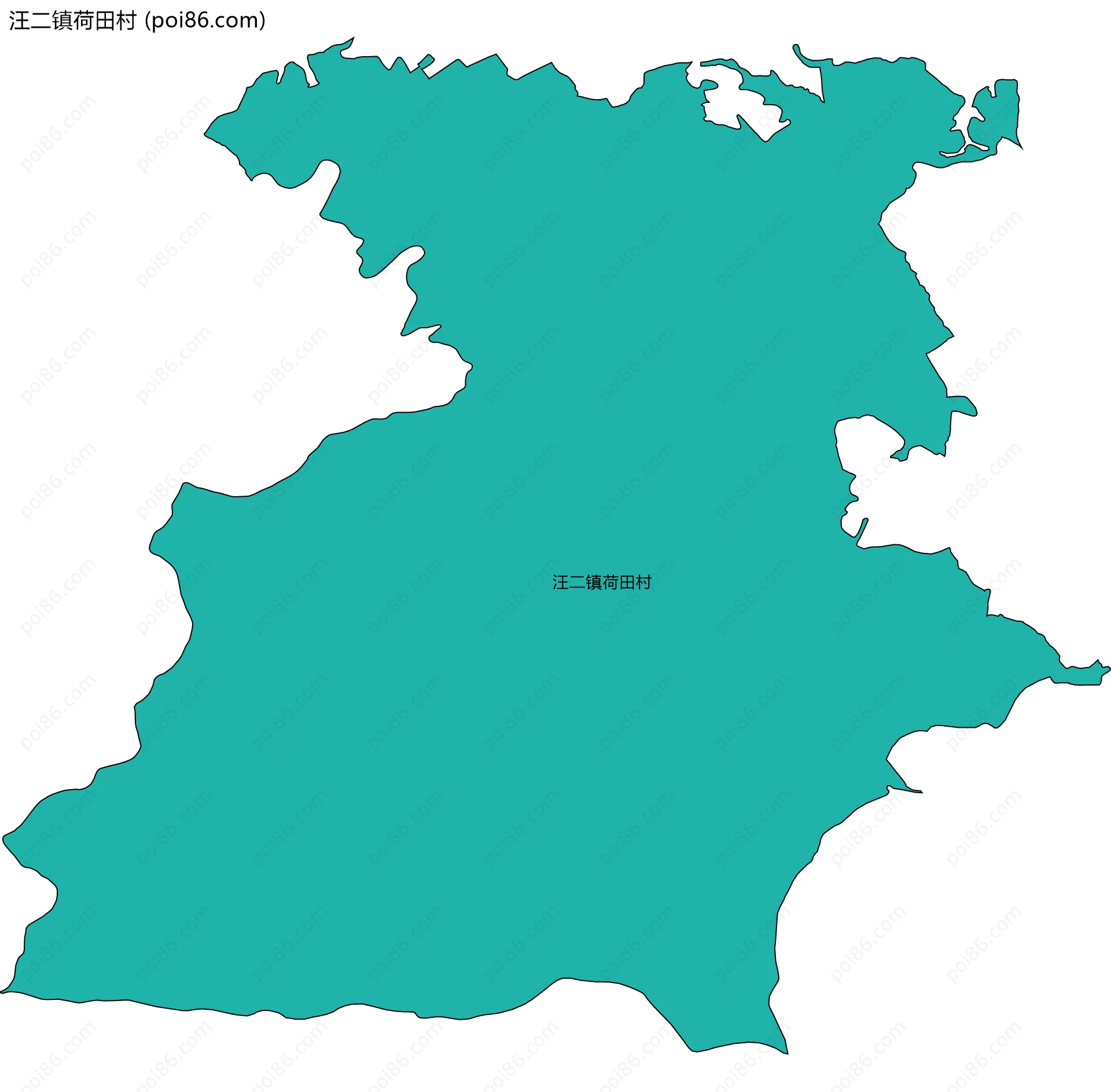 汪二镇荷田村边界地图
