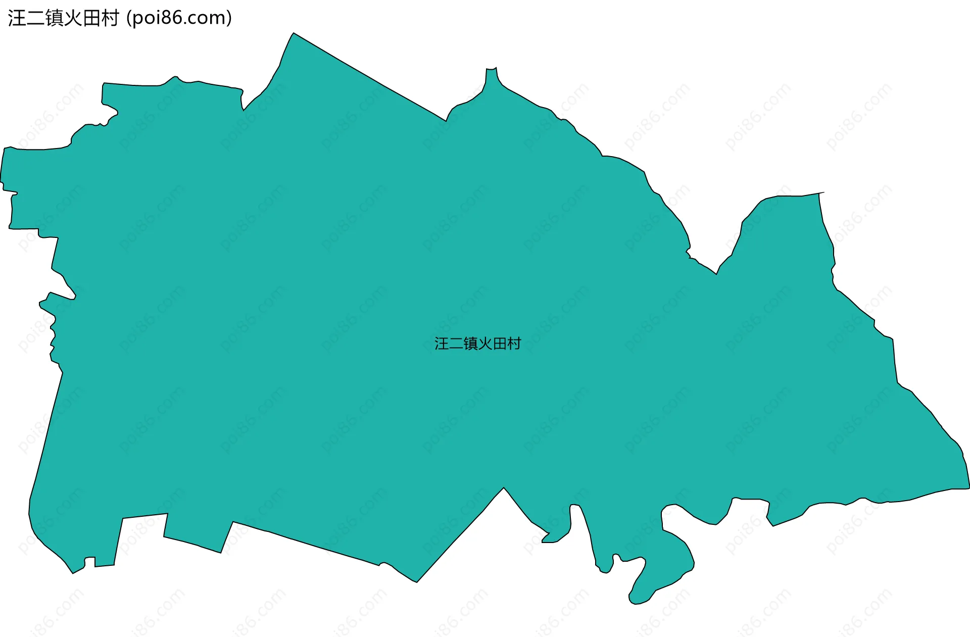 汪二镇火田村边界地图