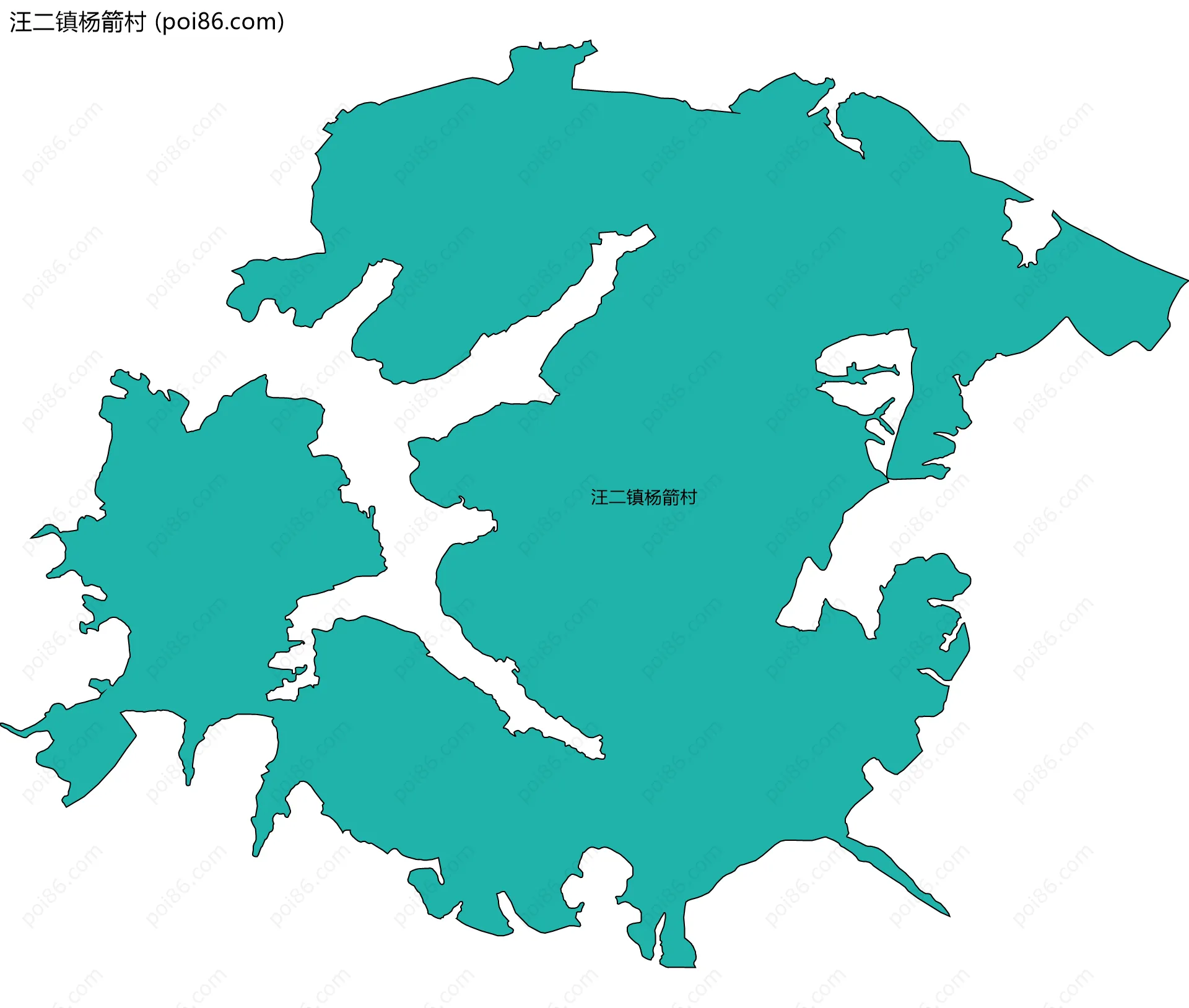 汪二镇杨箭村边界地图