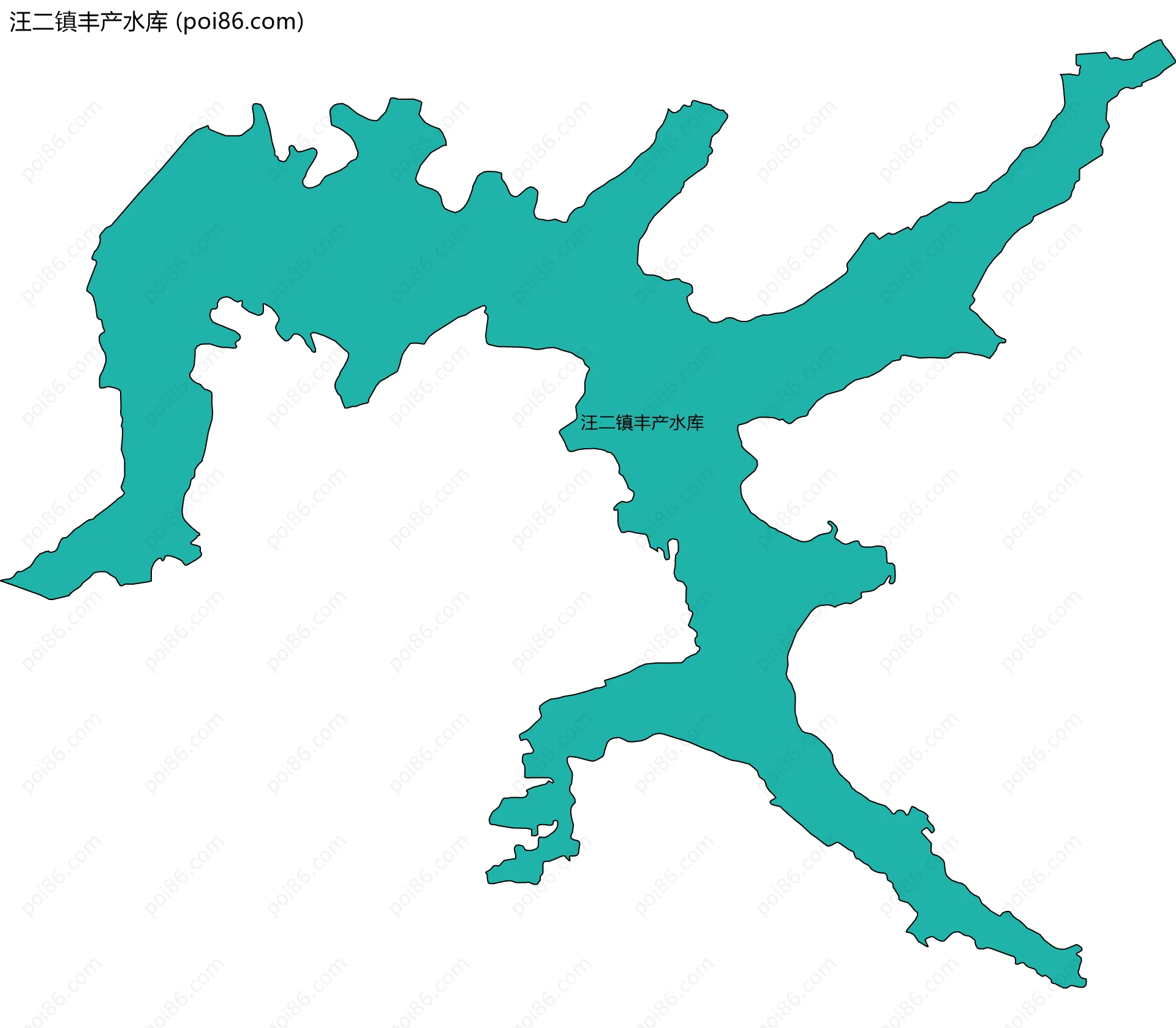 汪二镇丰产水库边界地图