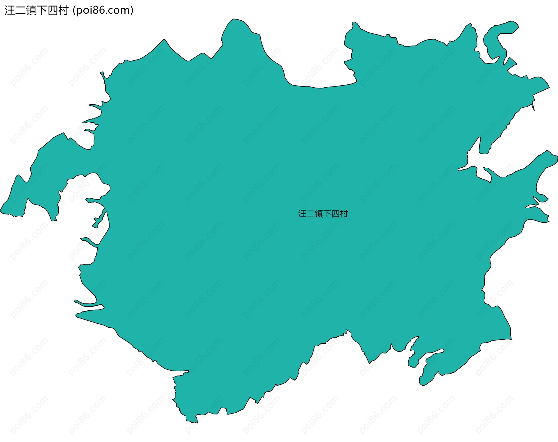 汪二镇下四村边界地图