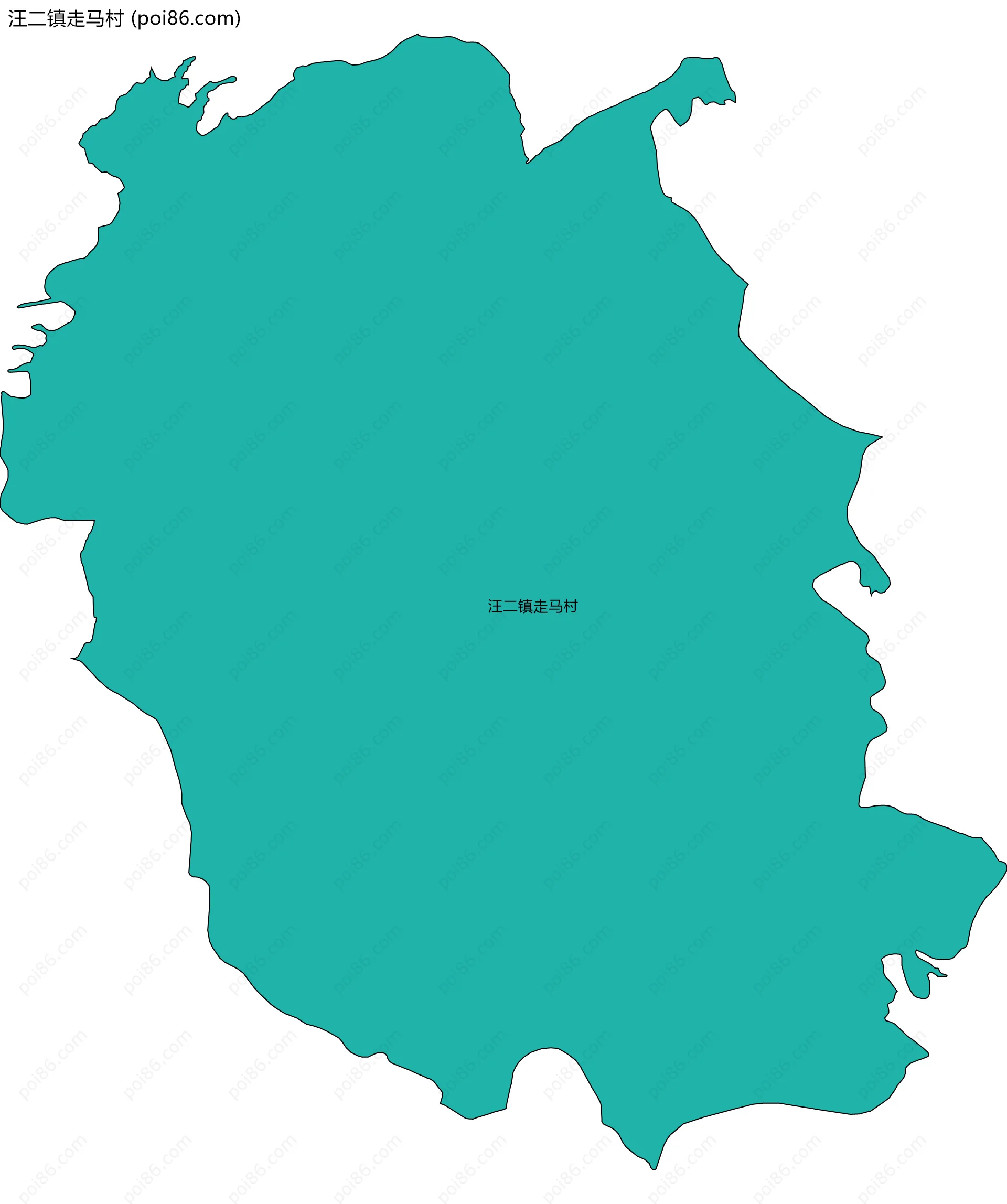 汪二镇走马村边界地图