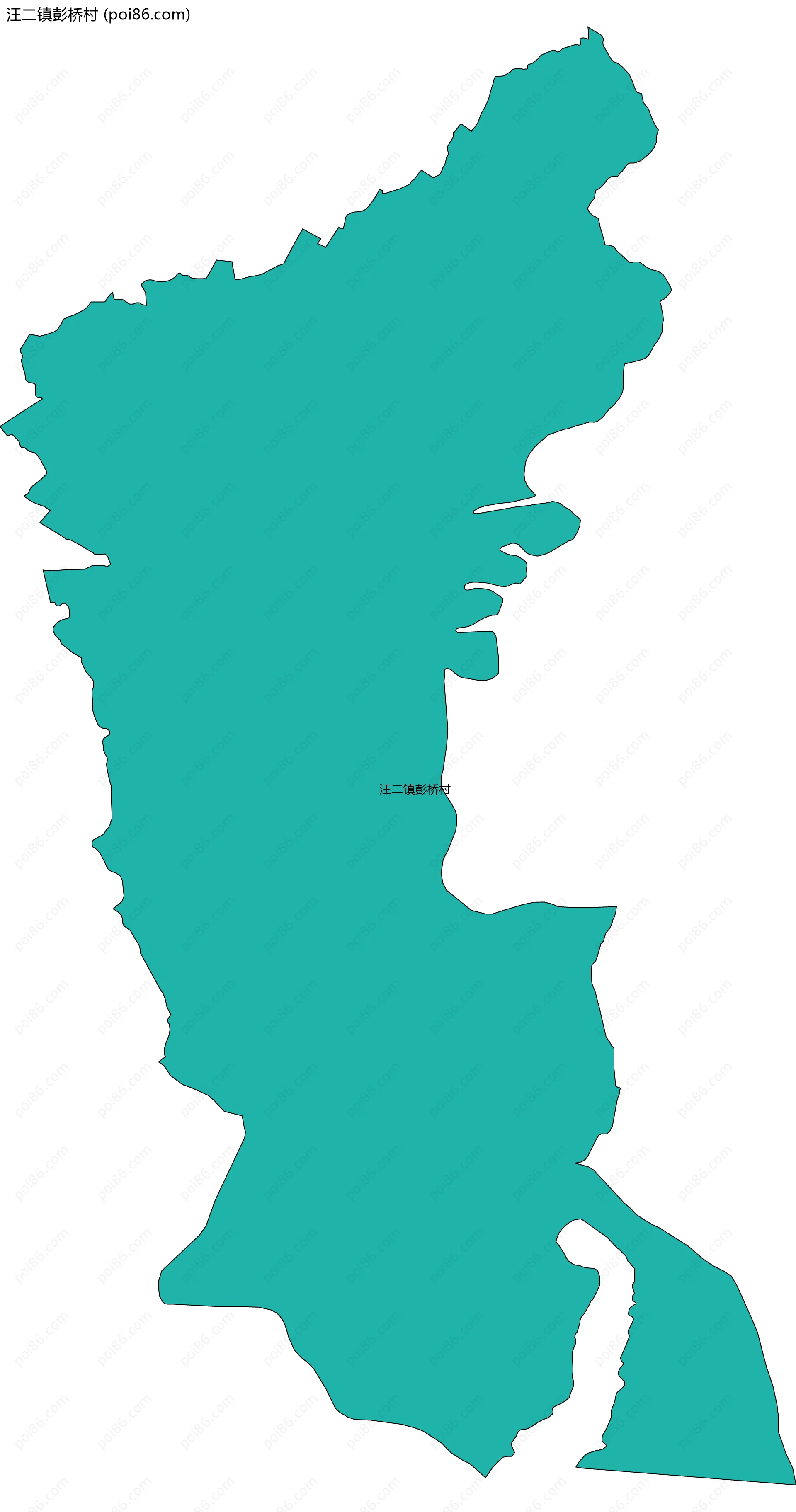 汪二镇彭桥村边界地图