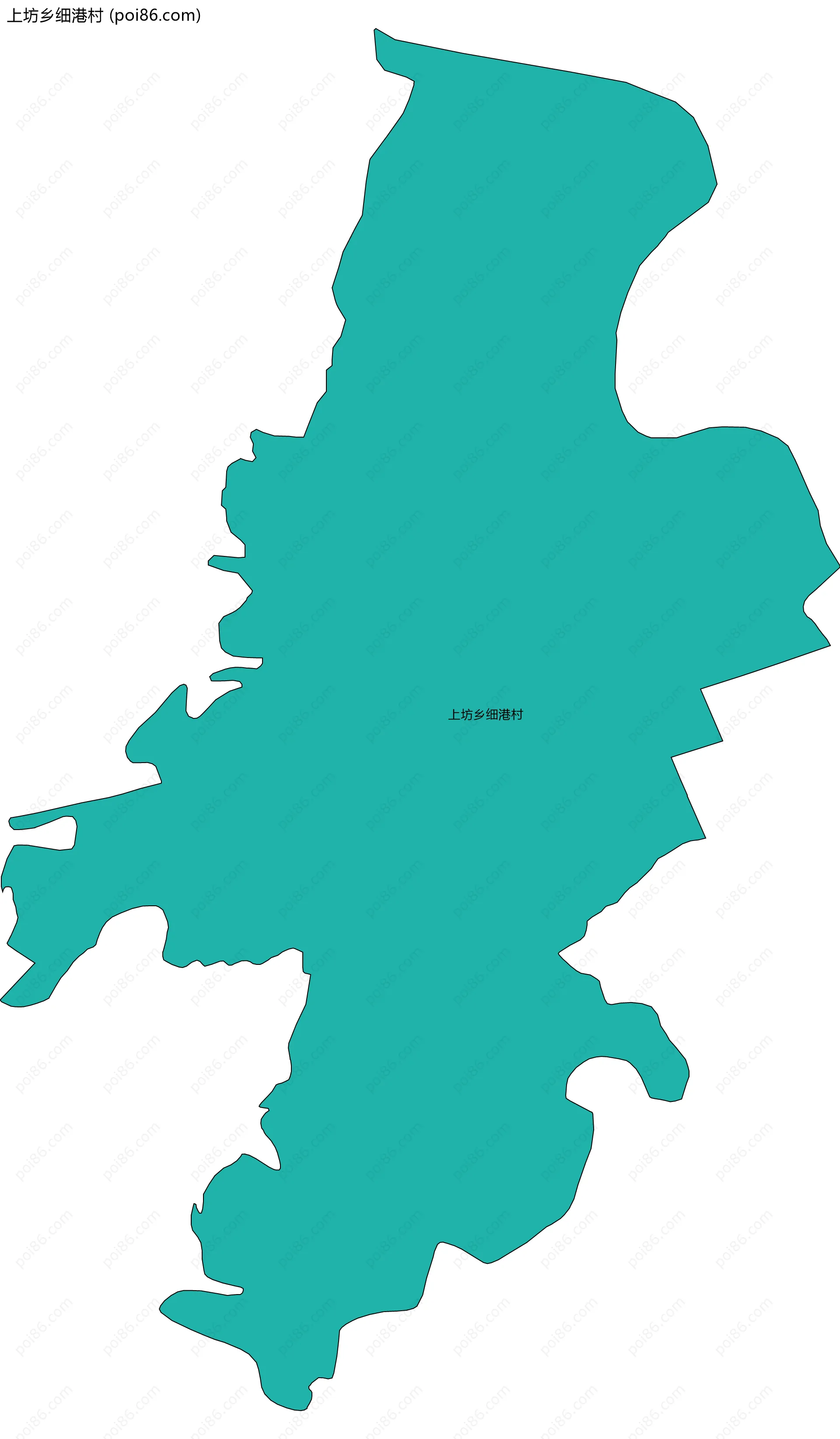 上坊乡细港村边界地图