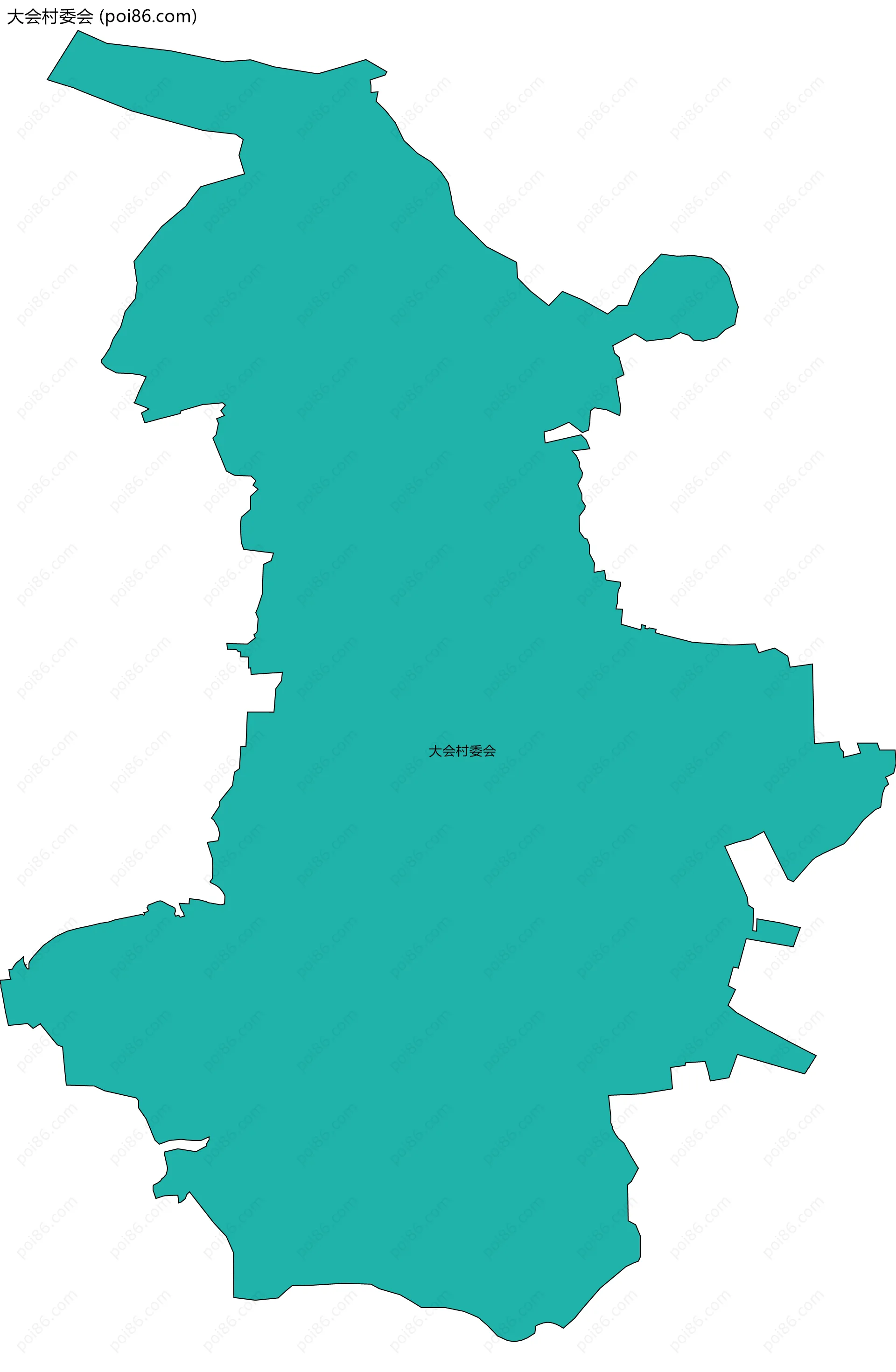 大会村委会边界地图