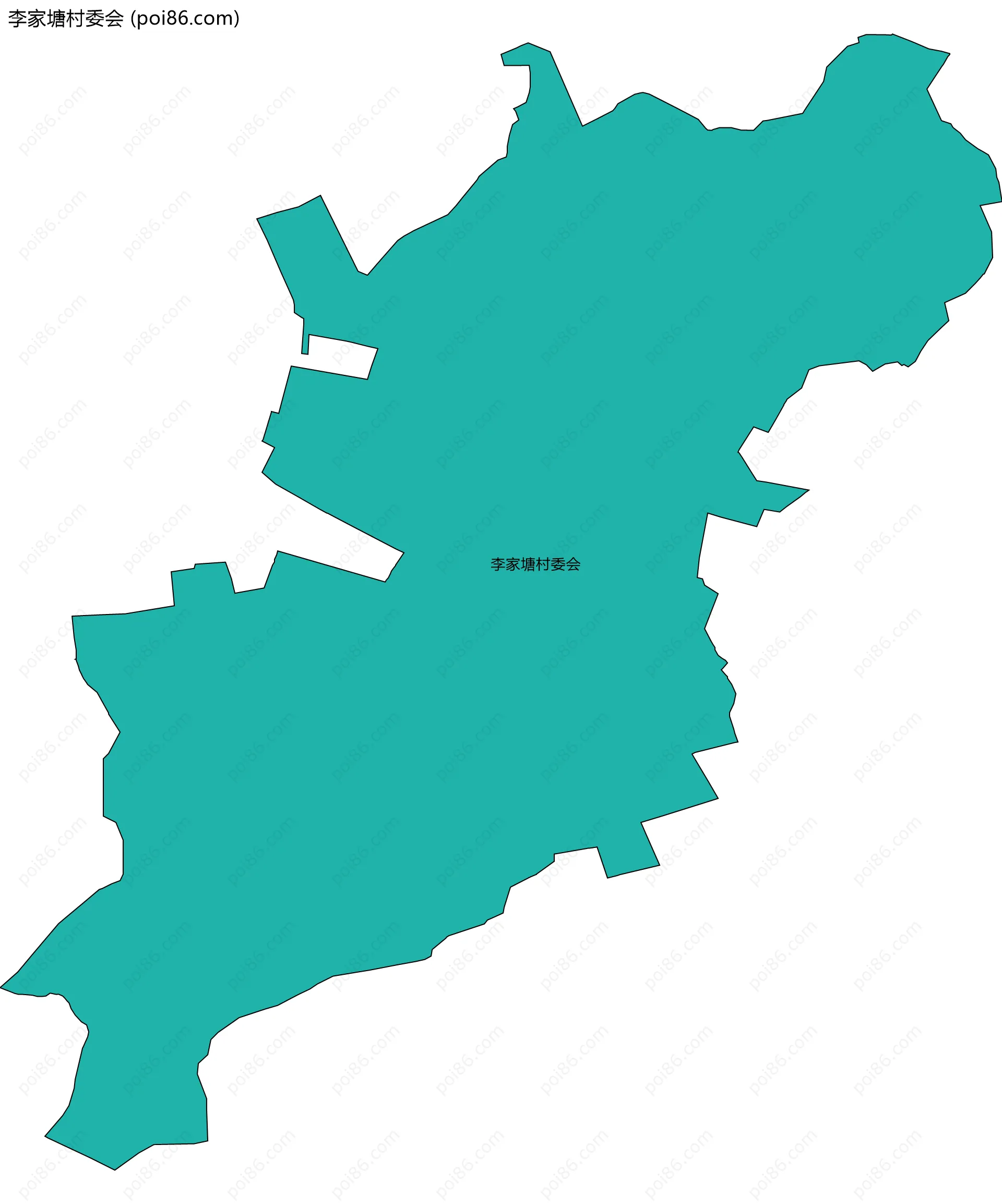 李家塘村委会边界地图