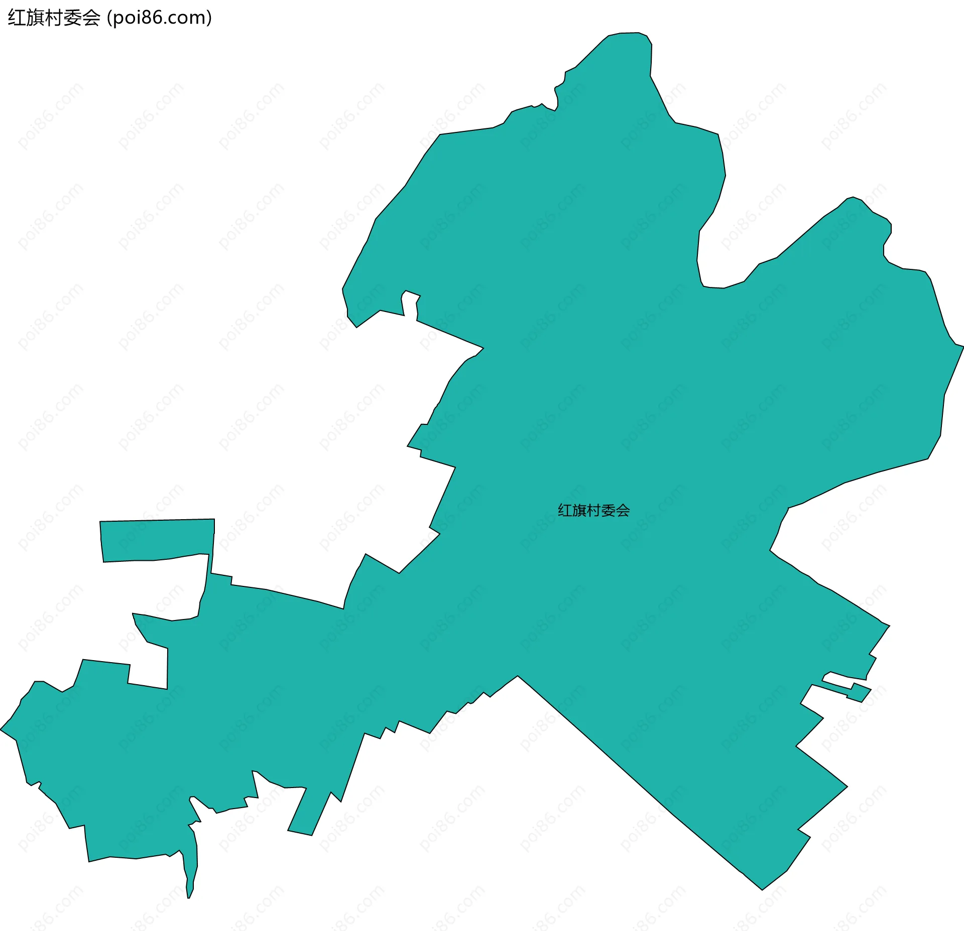 红旗村委会边界地图