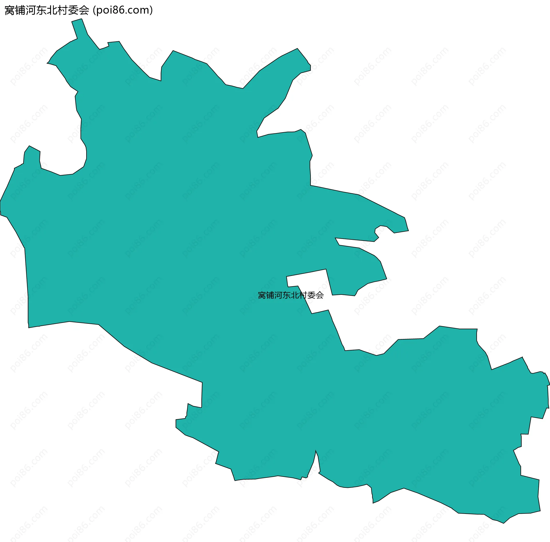 窝铺河东北村委会边界地图