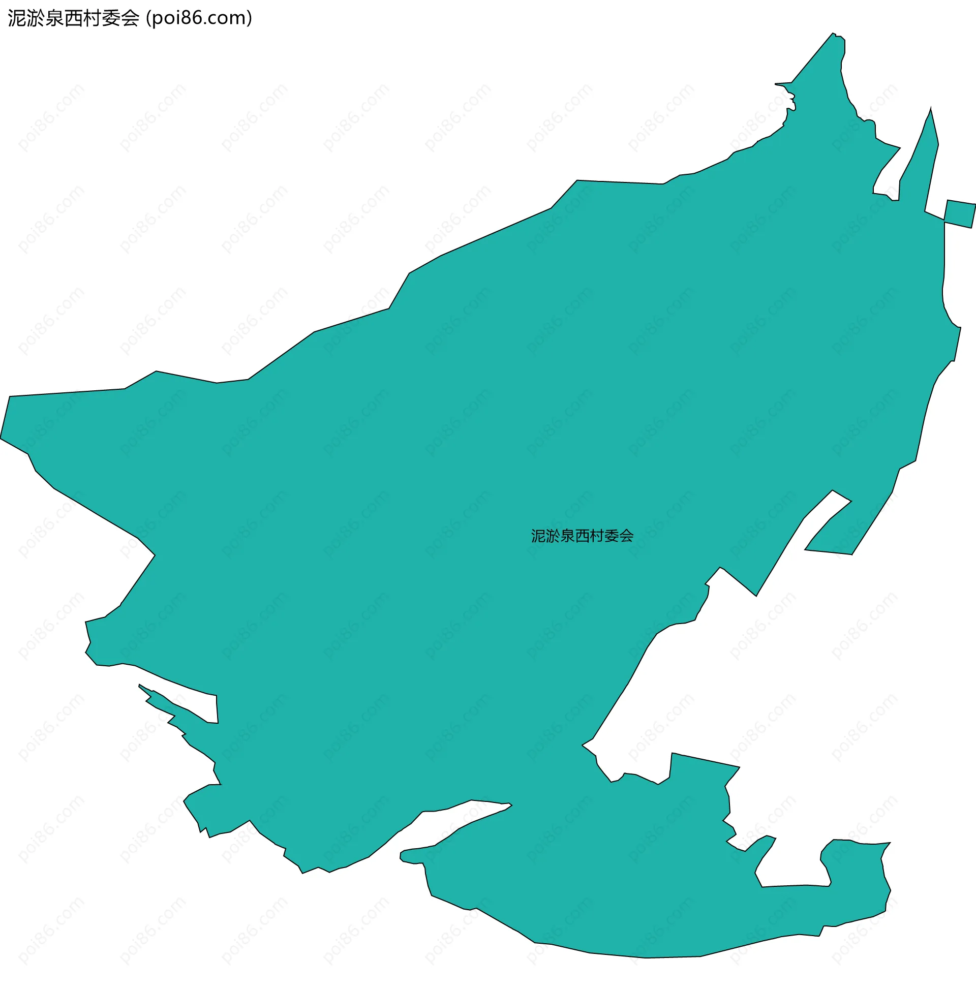 泥淤泉西村委会边界地图