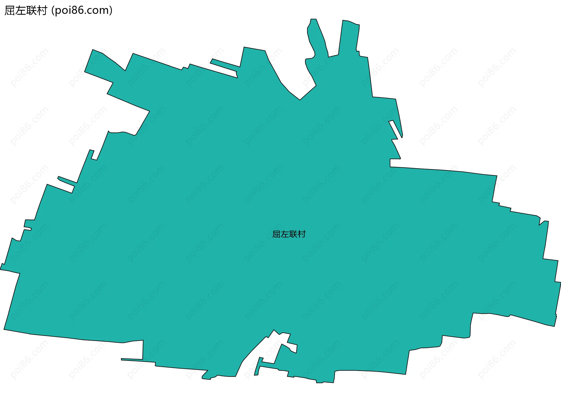屈左联村边界地图