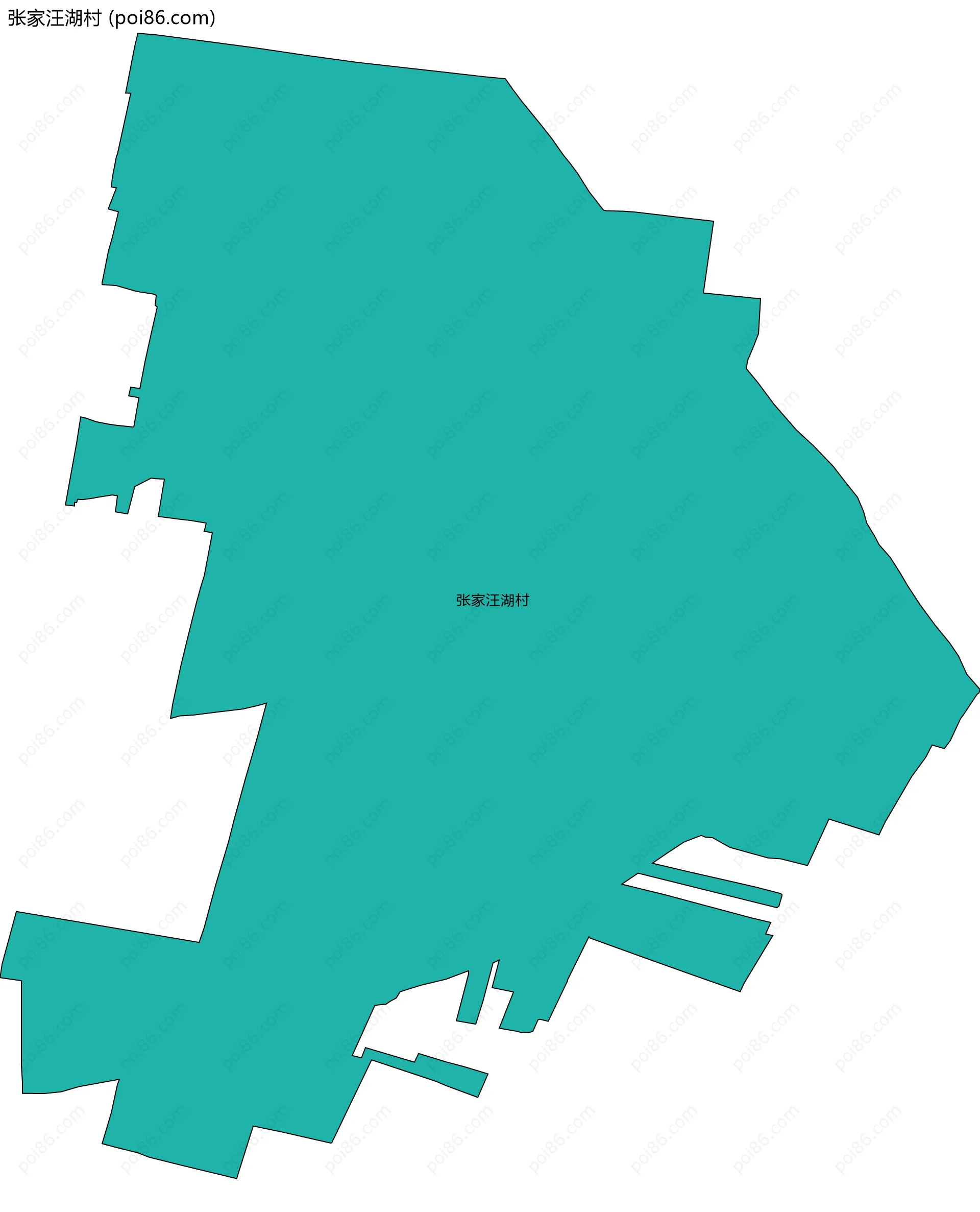 张家汪湖村边界地图