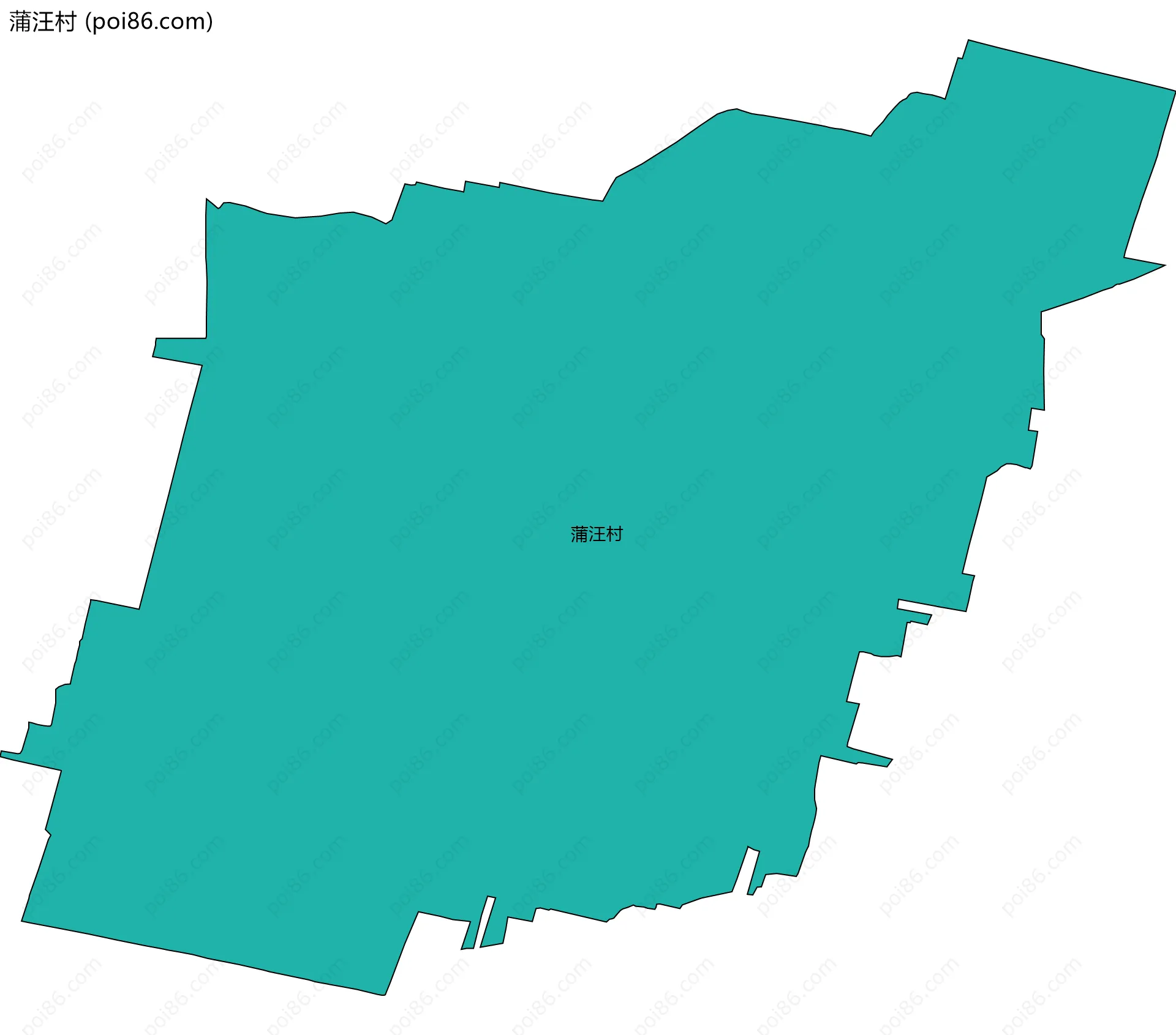 蒲汪村边界地图