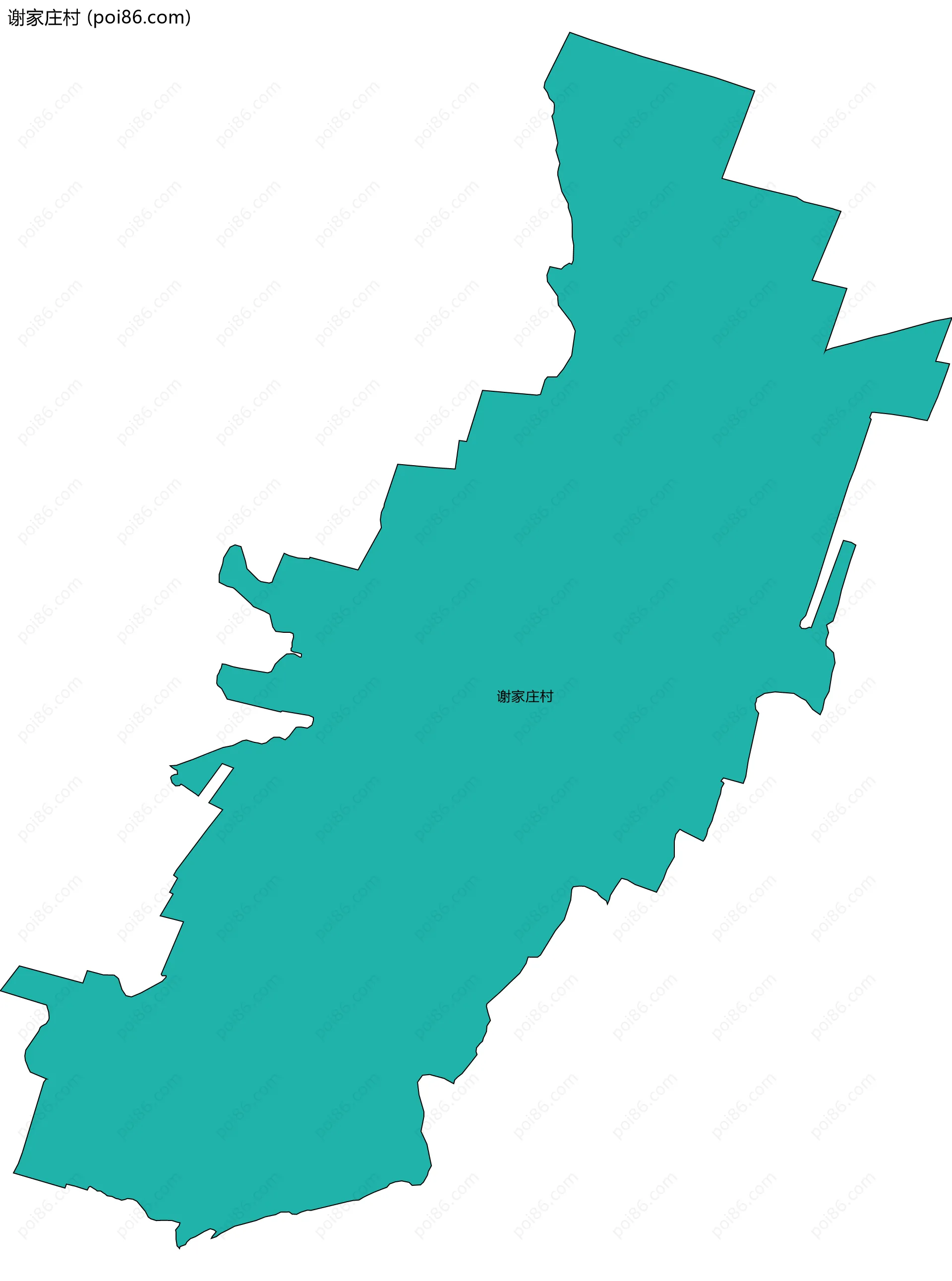 谢家庄村边界地图
