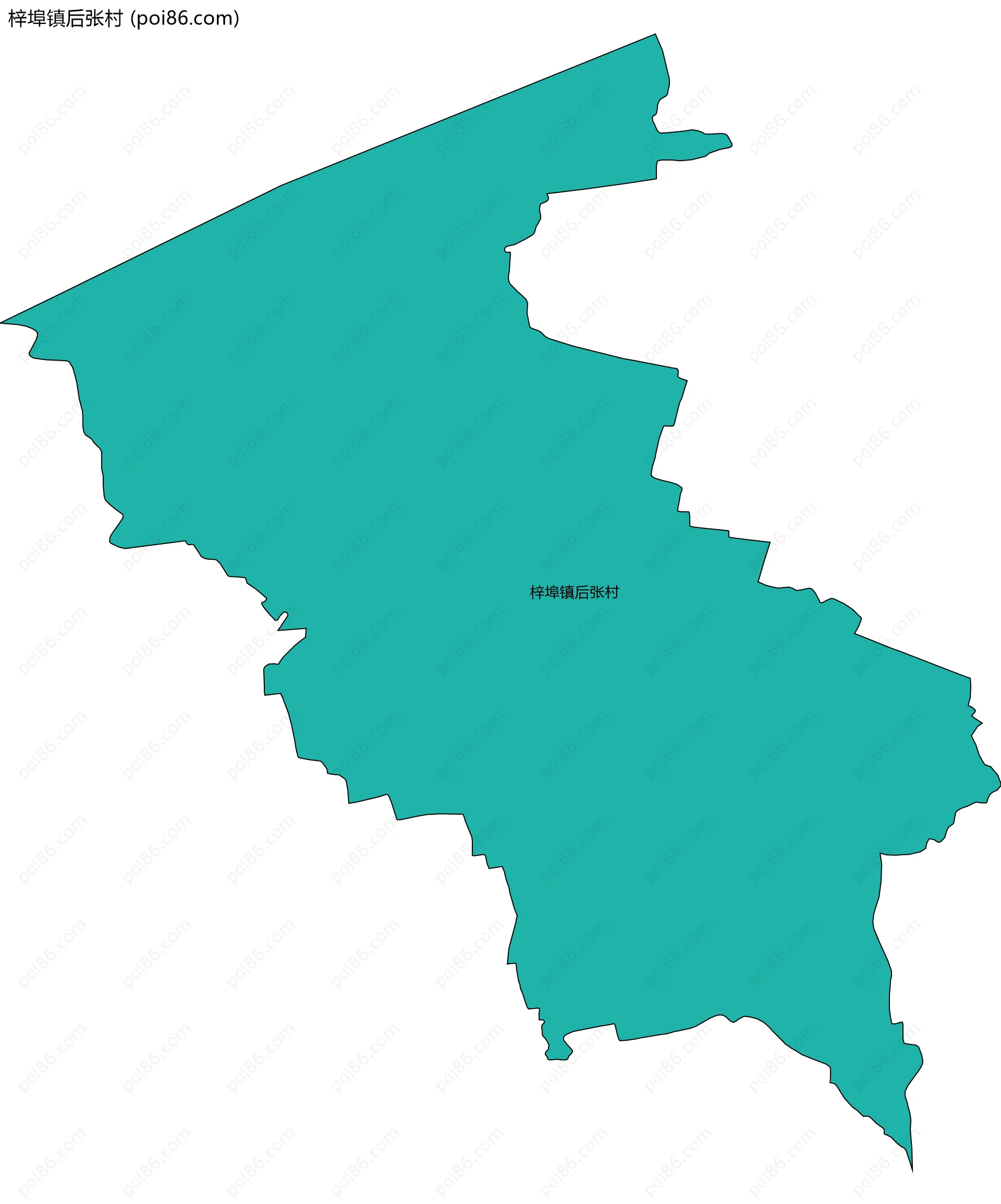 梓埠镇后张村边界地图