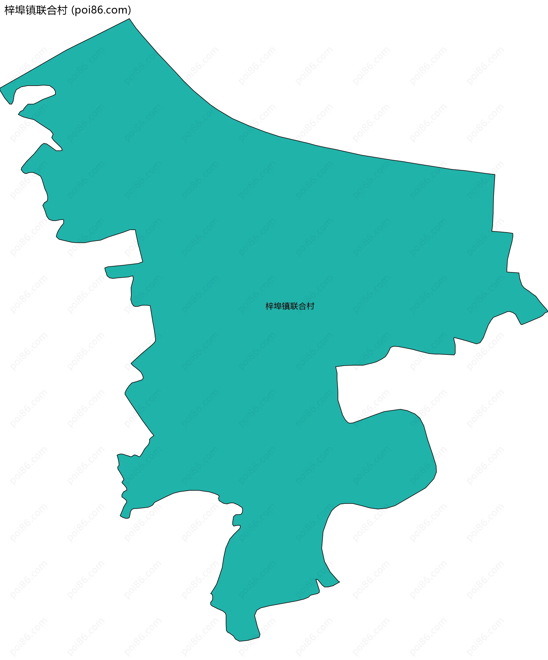 梓埠镇联合村边界地图