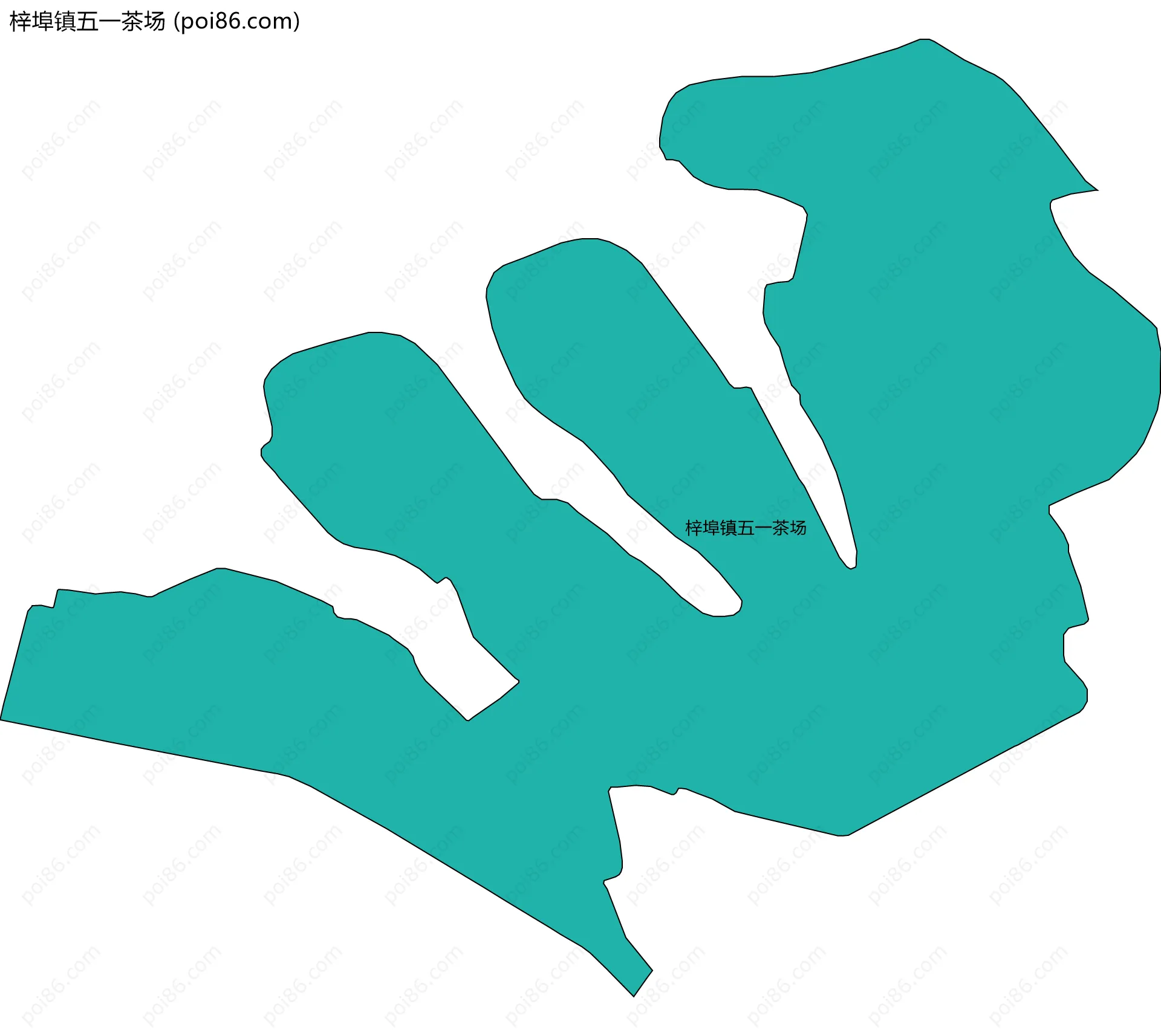 梓埠镇五一茶场边界地图