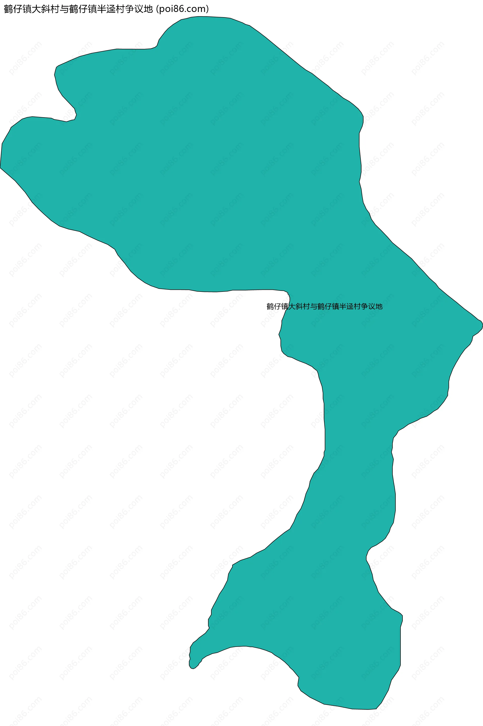 鹤仔镇大斜村与鹤仔镇半迳村争议地边界地图