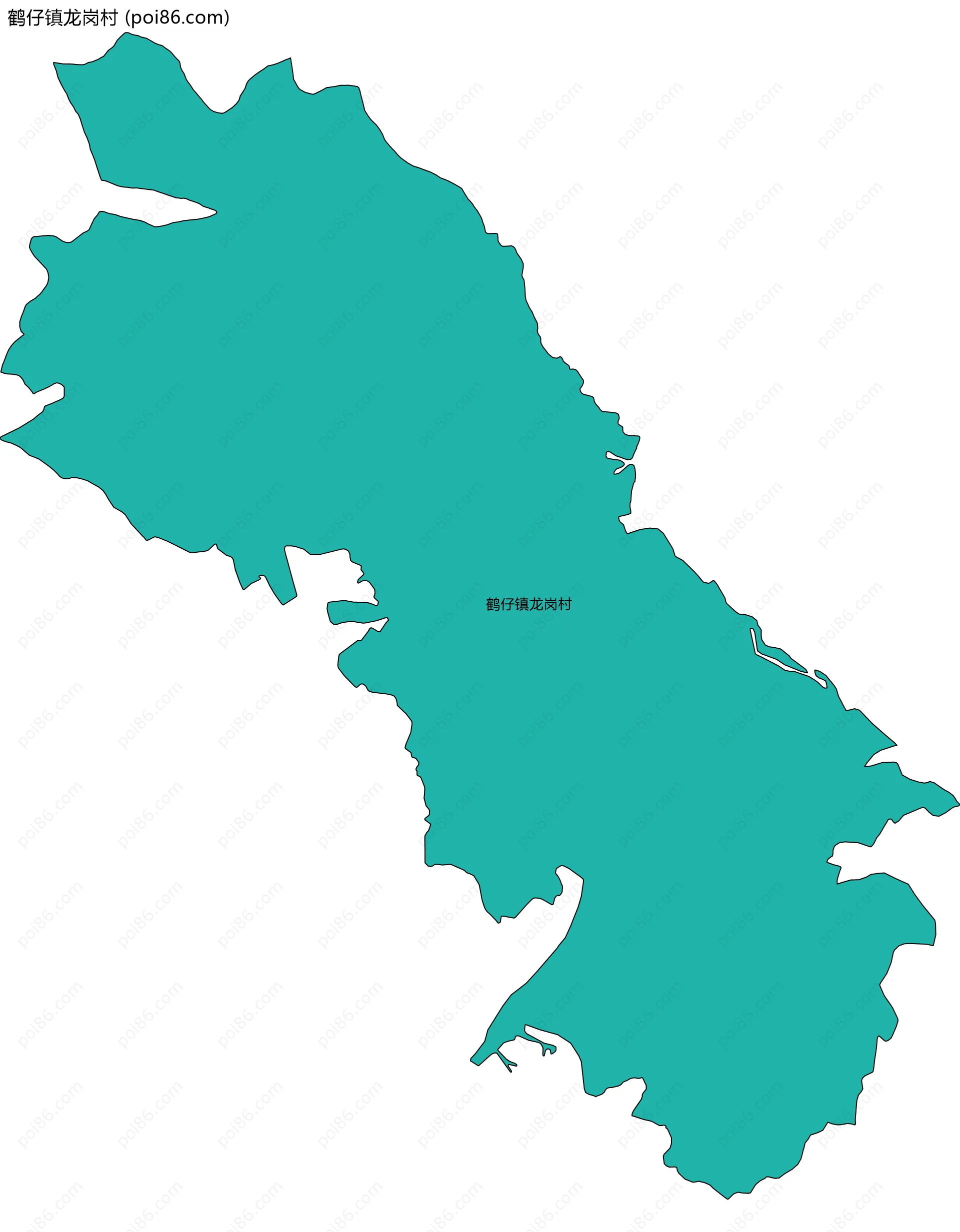 鹤仔镇龙岗村边界地图