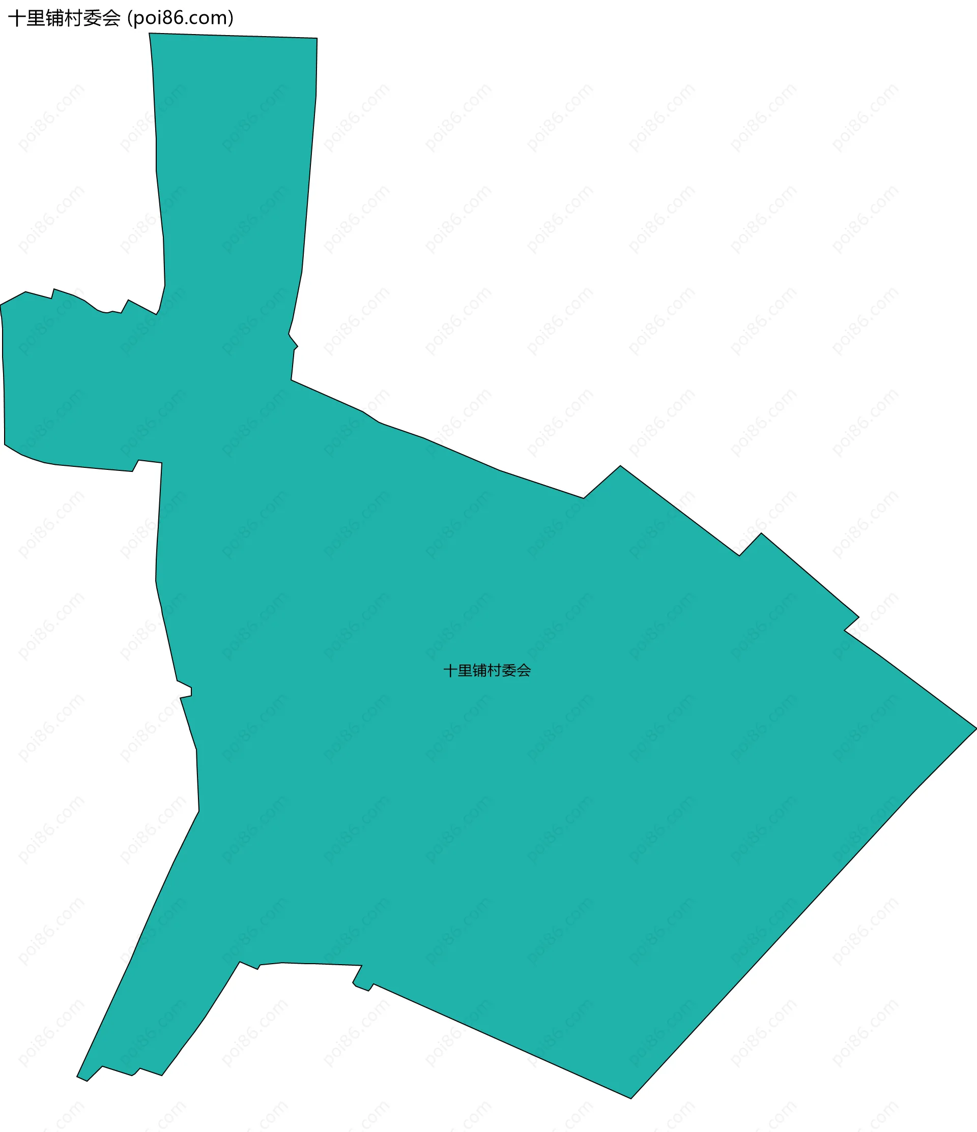 十里铺村委会边界地图