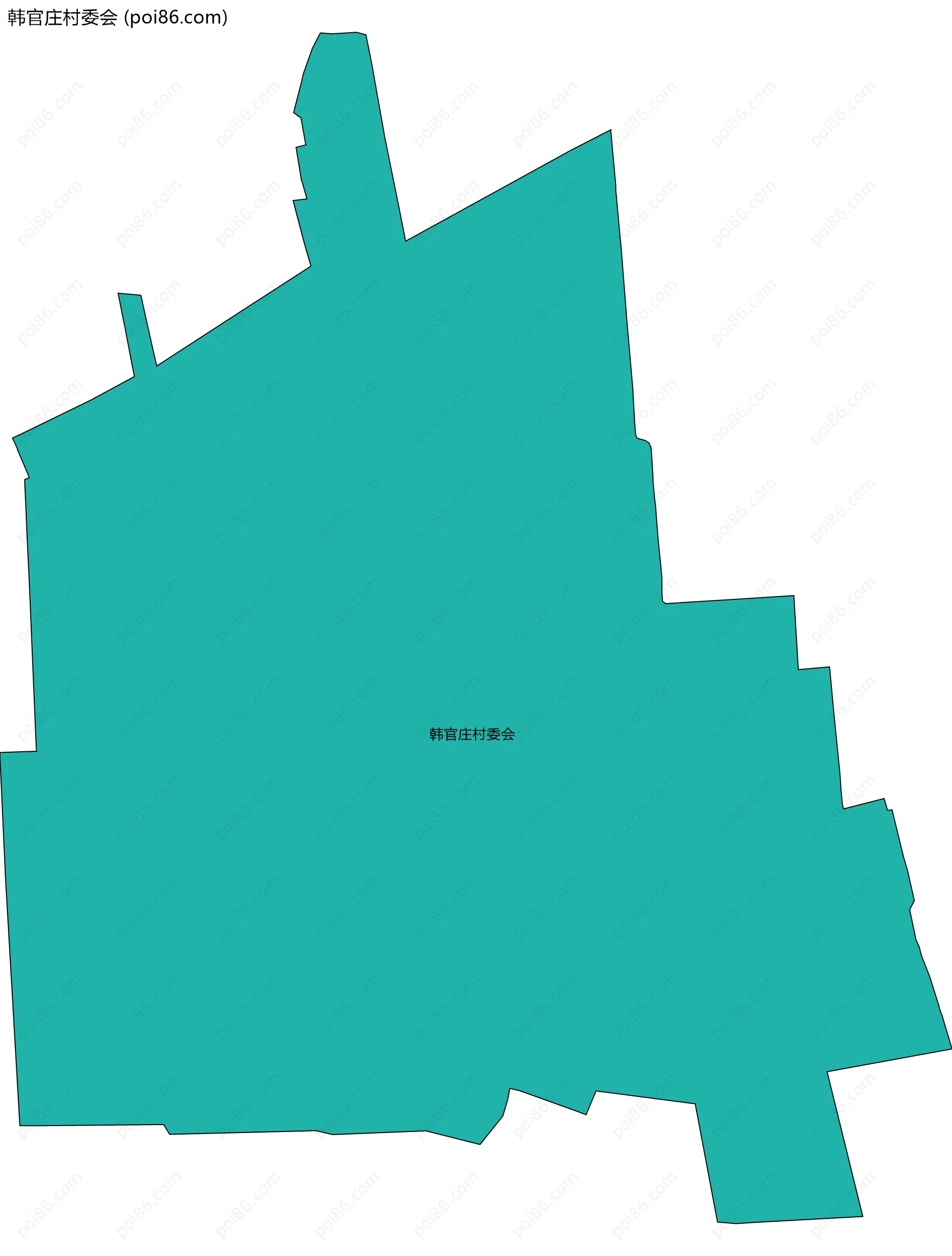 韩官庄村委会边界地图