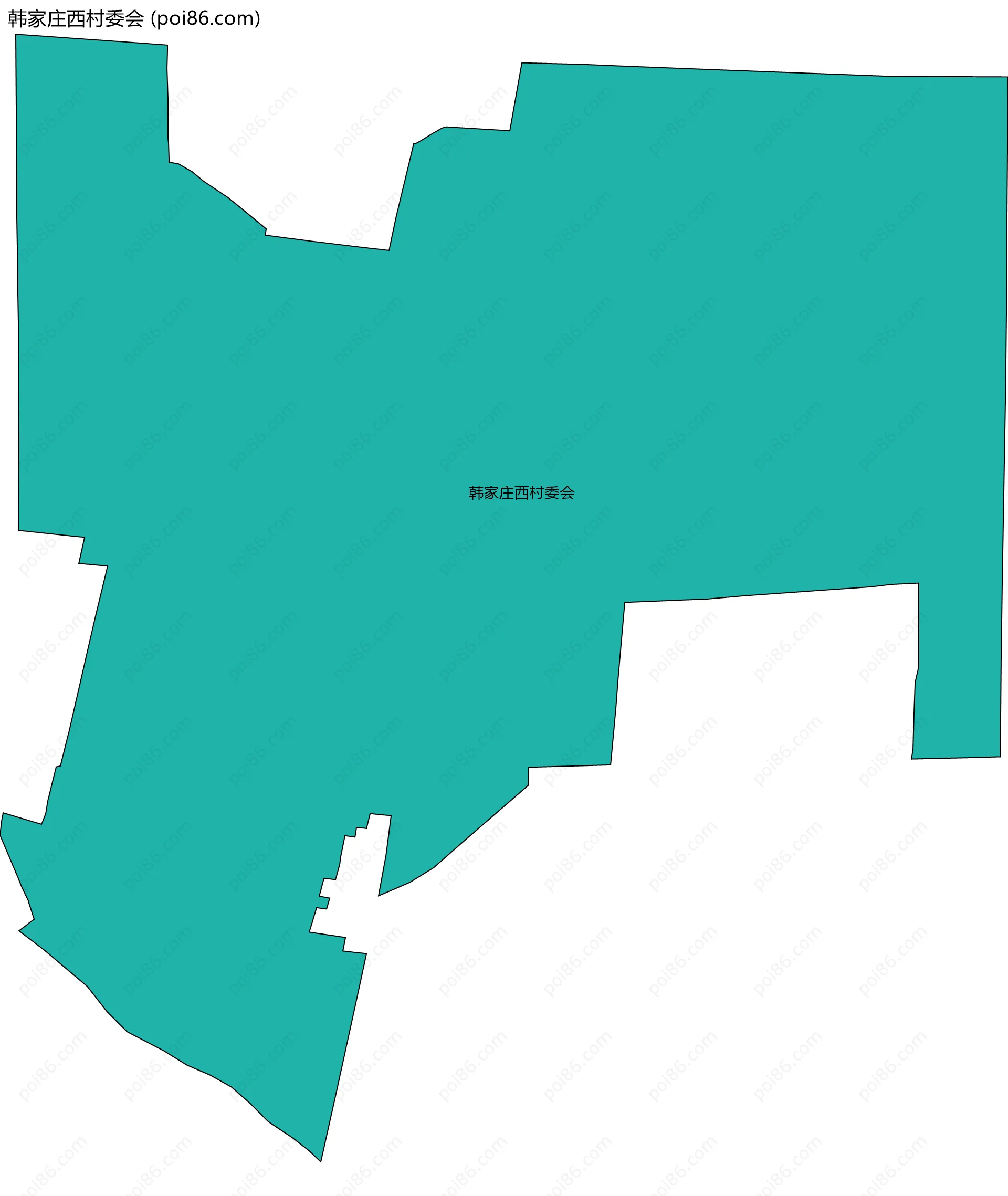 韩家庄西村委会边界地图