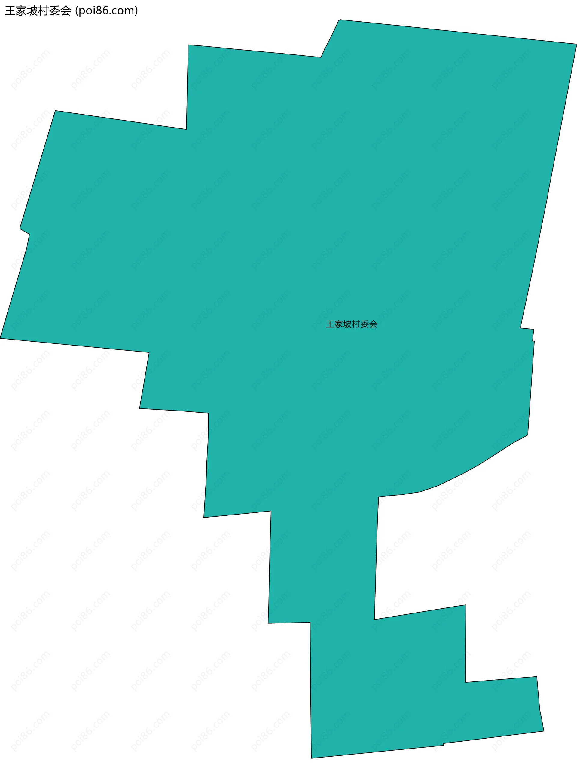 王家坡村委会边界地图