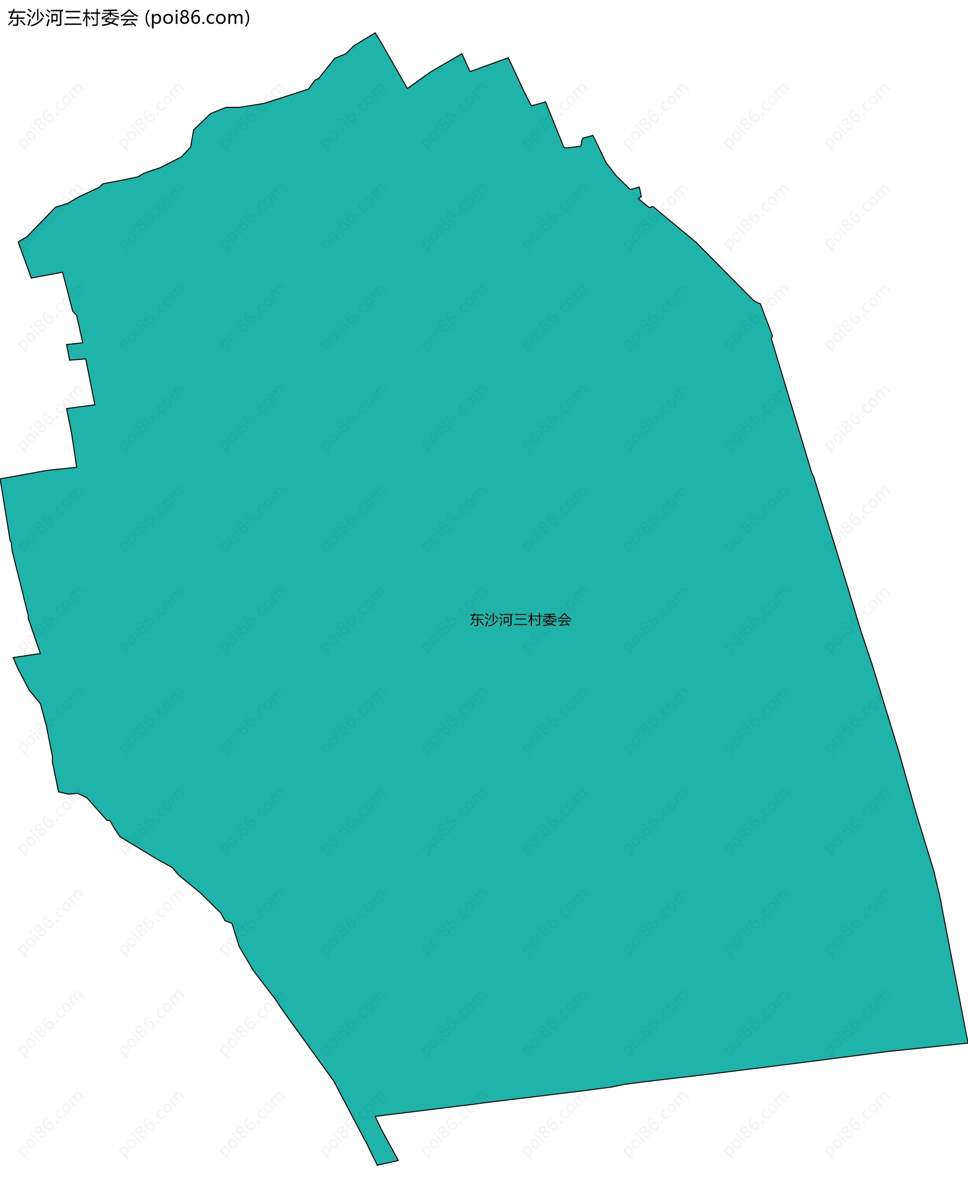东沙河三村委会边界地图