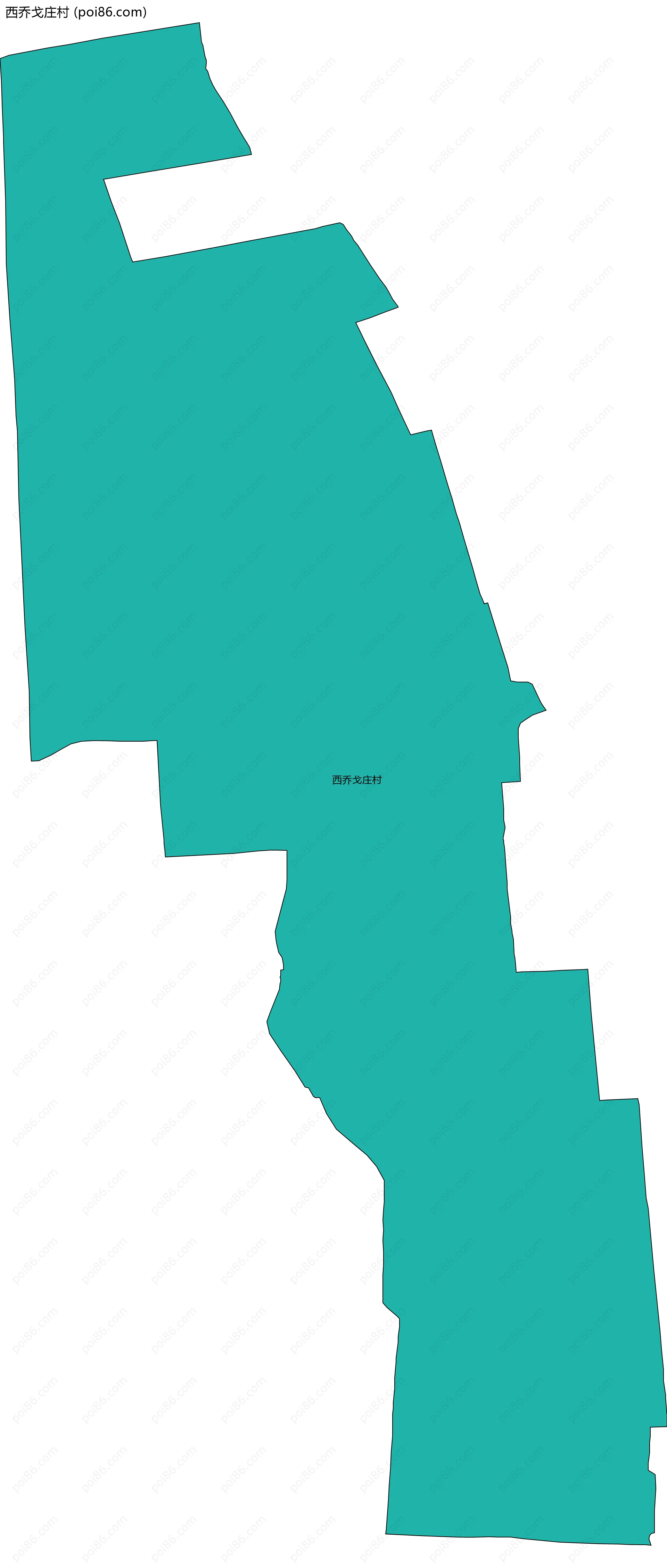 西乔戈庄村边界地图