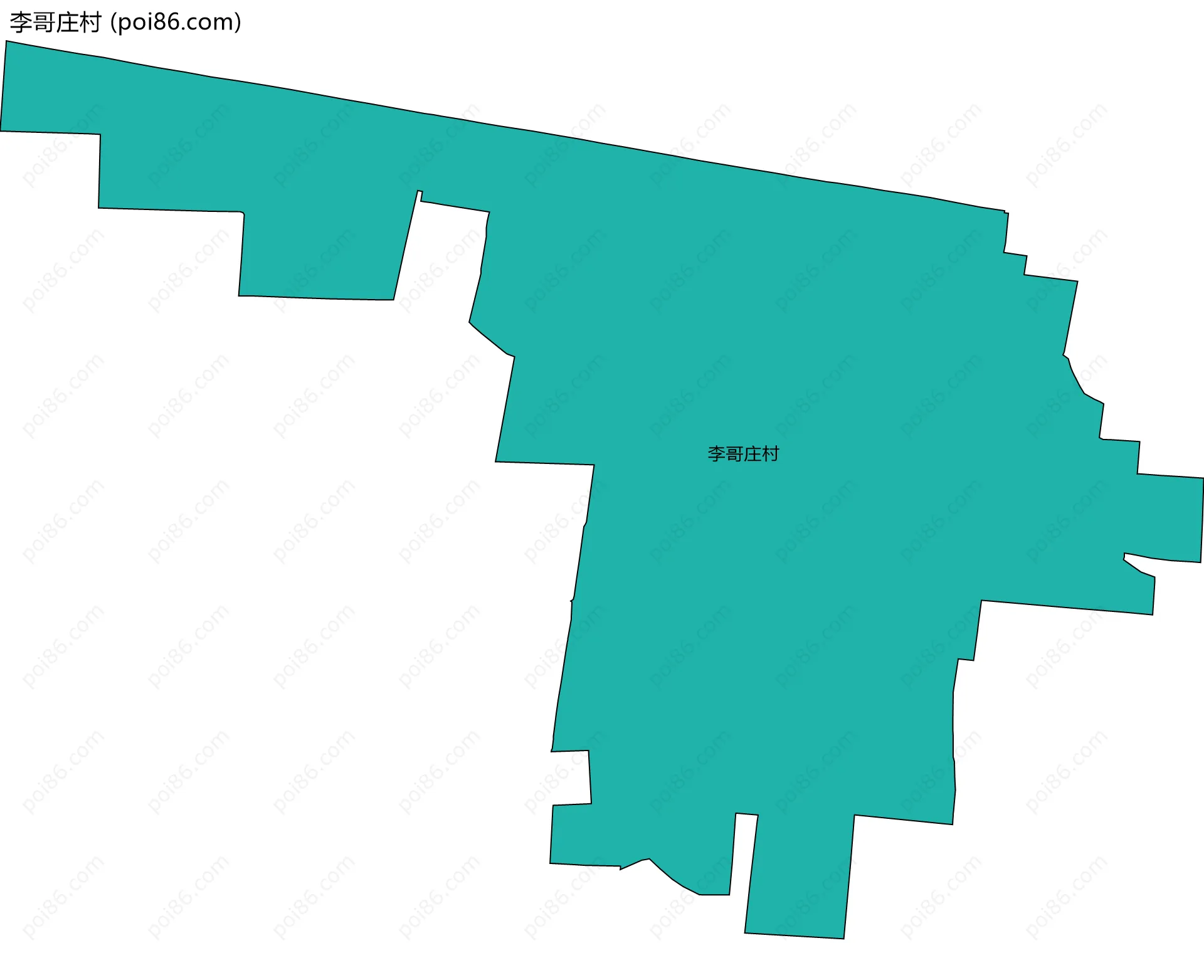 李哥庄村边界地图