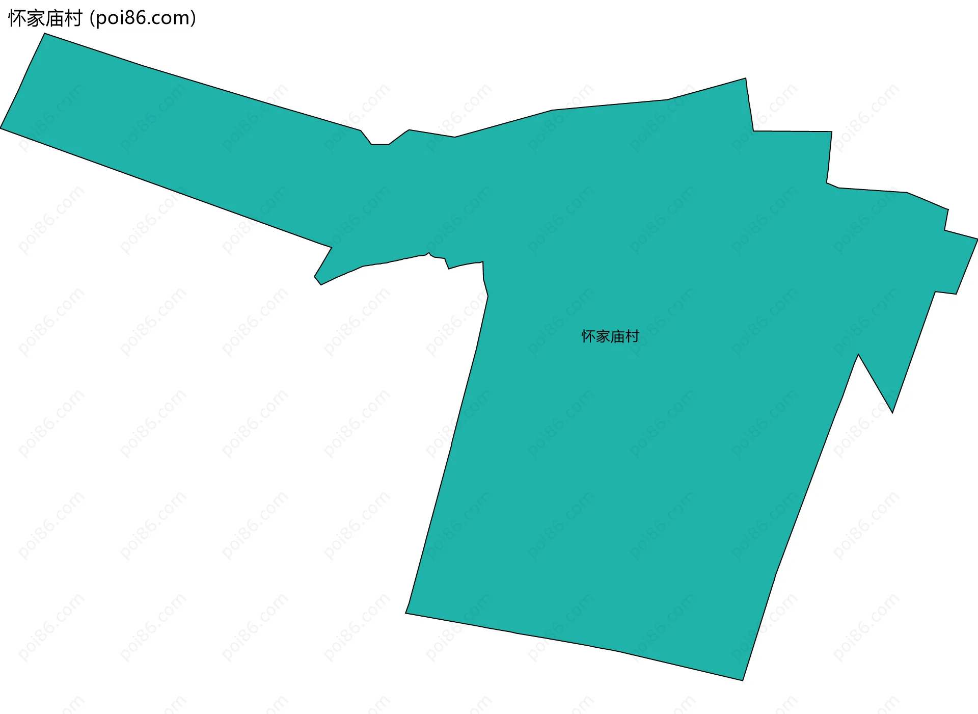 怀家庙村边界地图