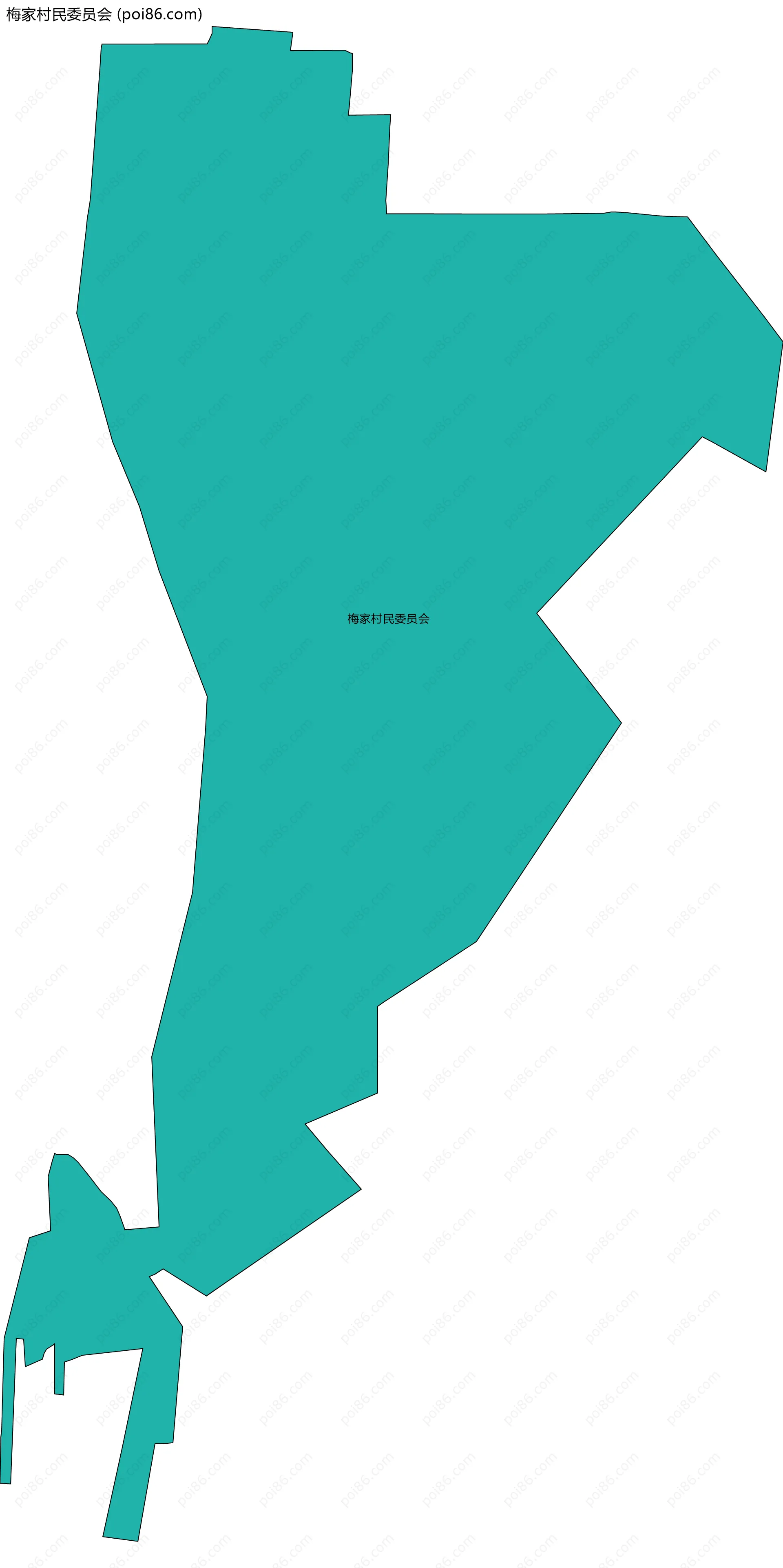 梅家村民委员会边界地图