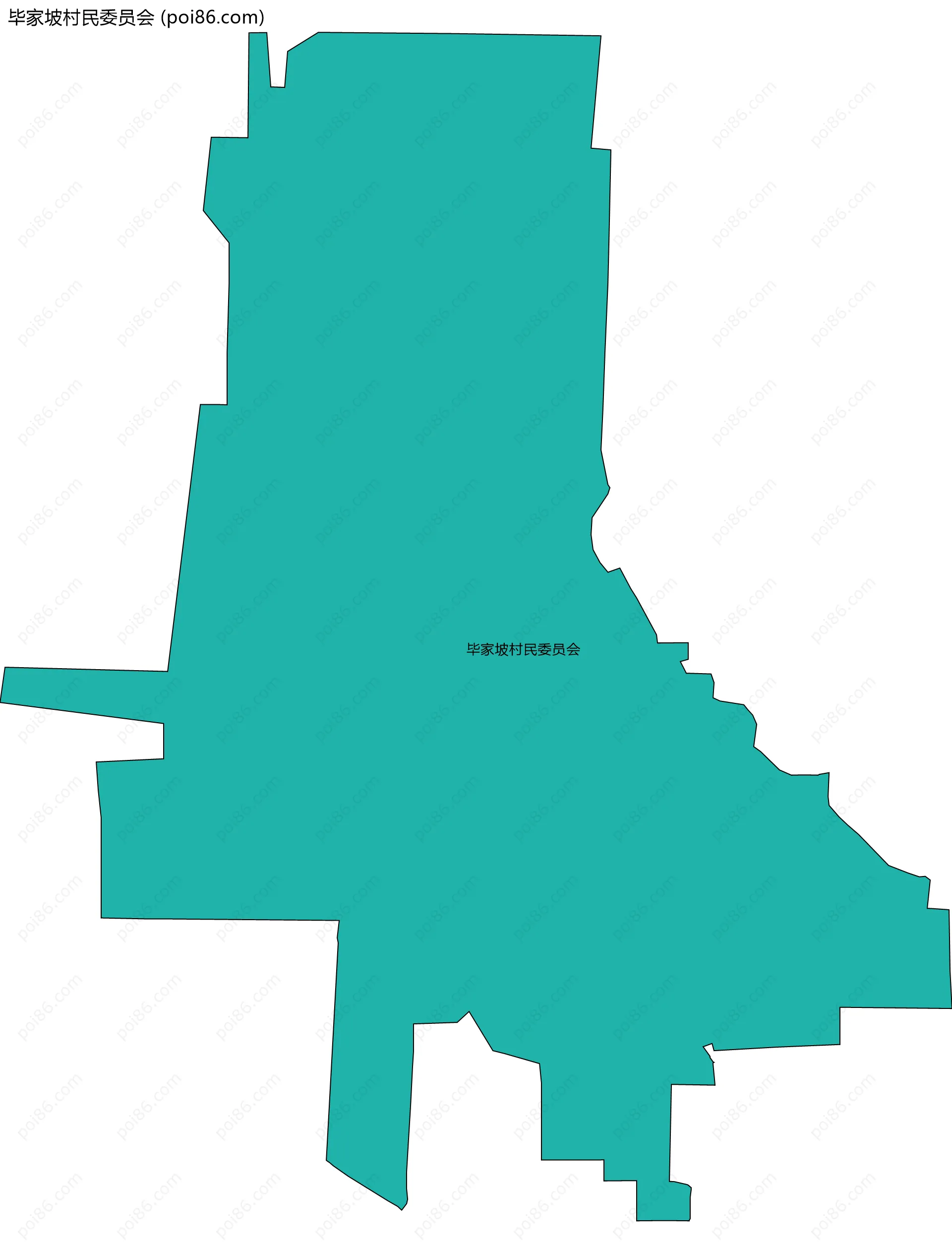 毕家坡村民委员会边界地图