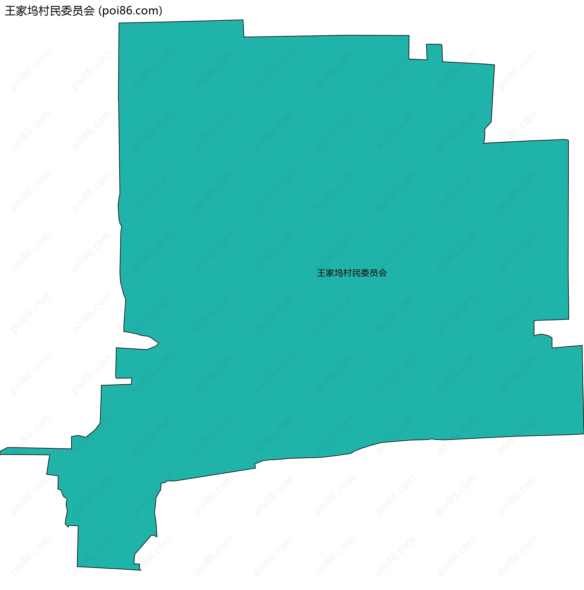 王家坞村民委员会边界地图