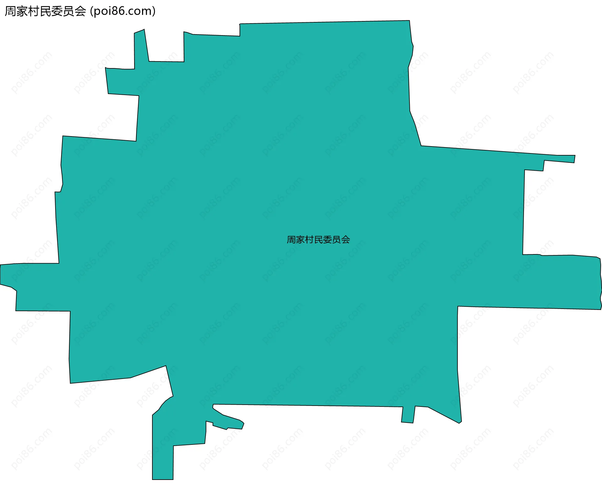周家村民委员会边界地图