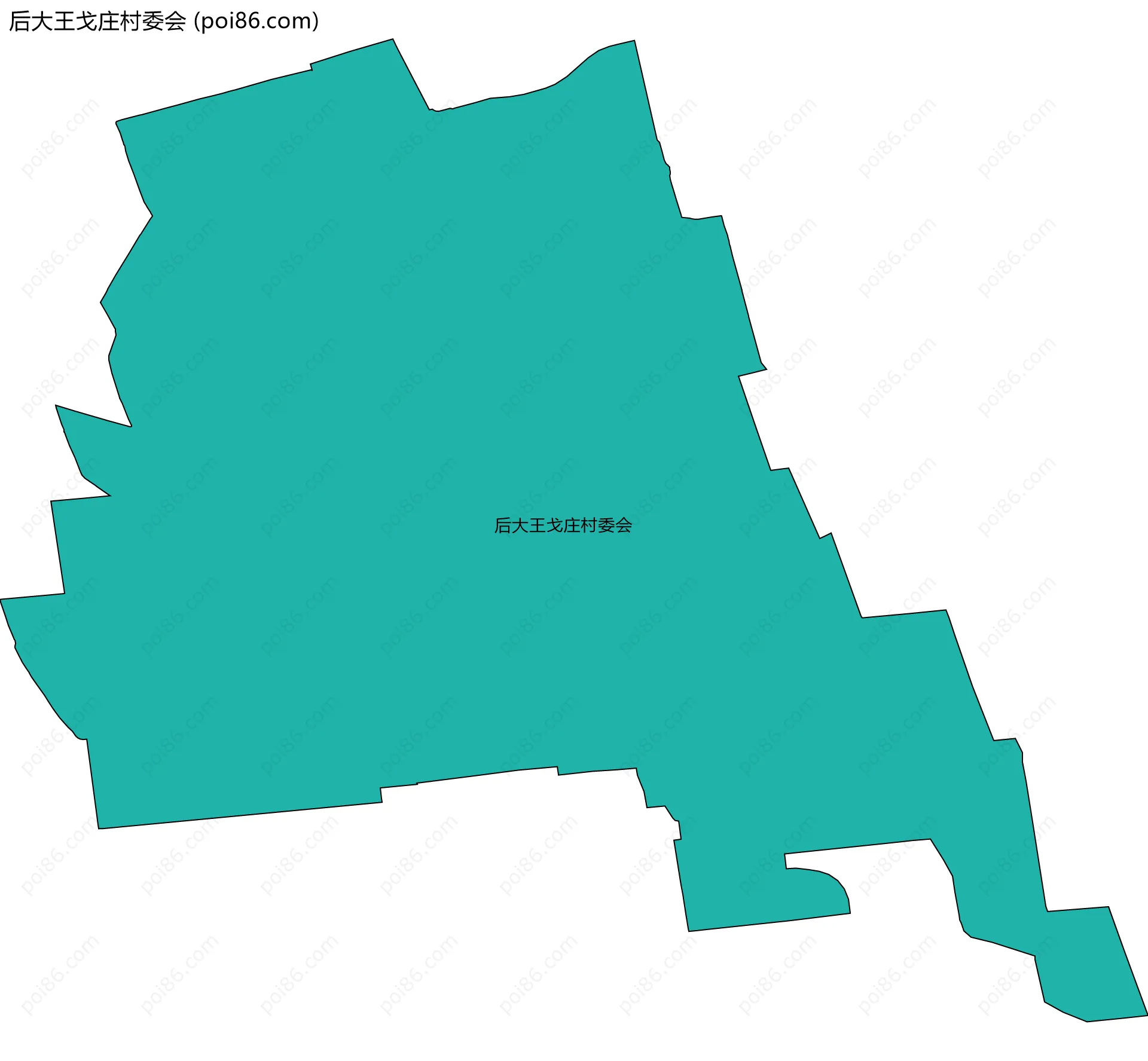 后大王戈庄村委会边界地图