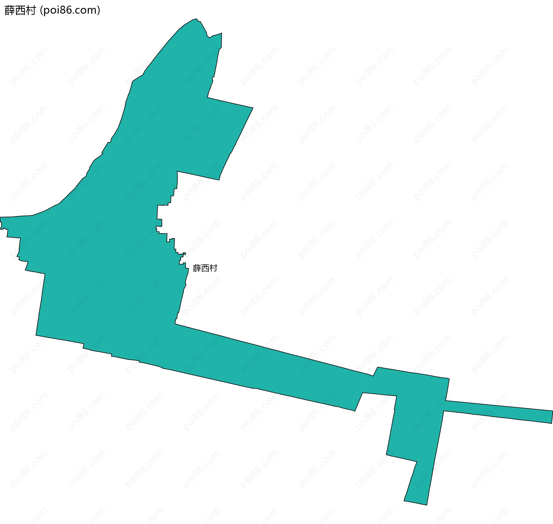 薛西村边界地图