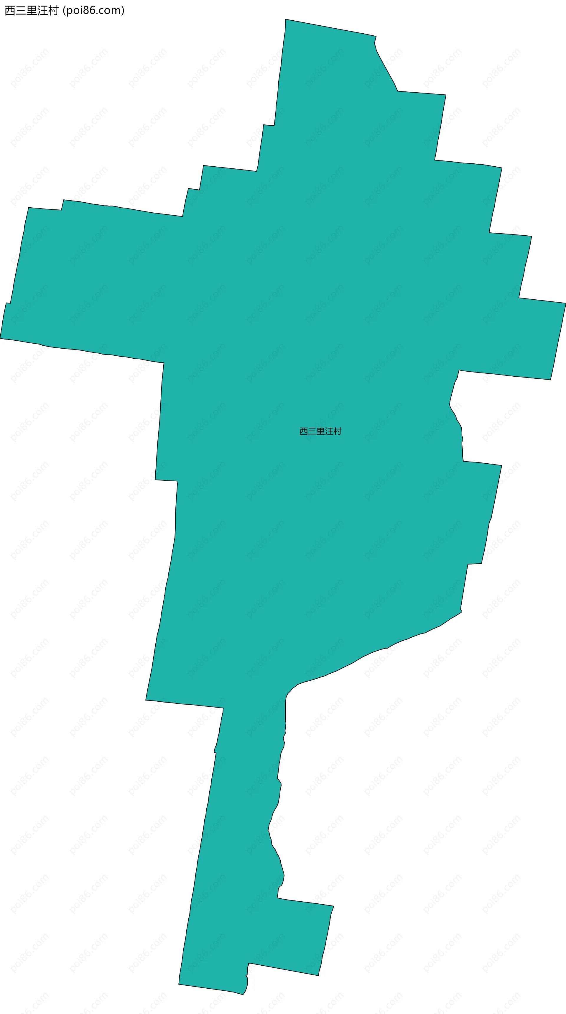 西三里汪村边界地图