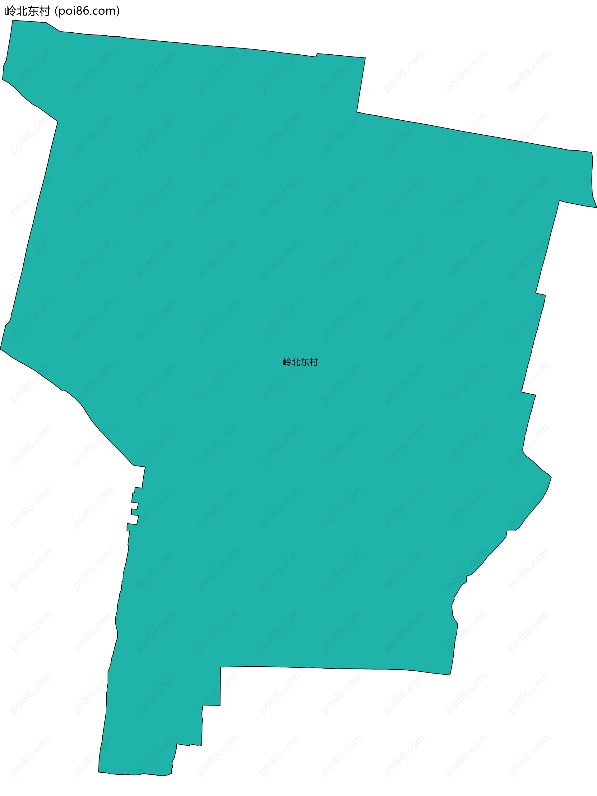 岭北东村边界地图