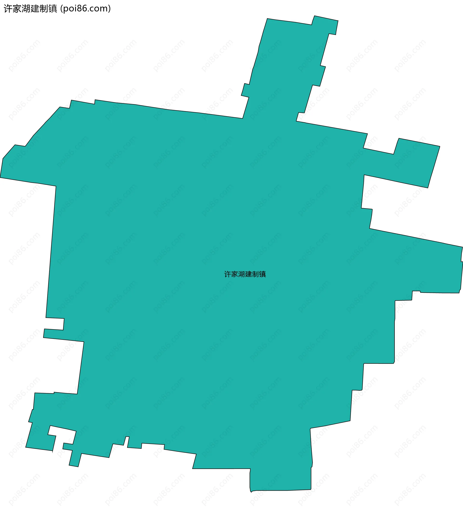 许家湖建制镇边界地图