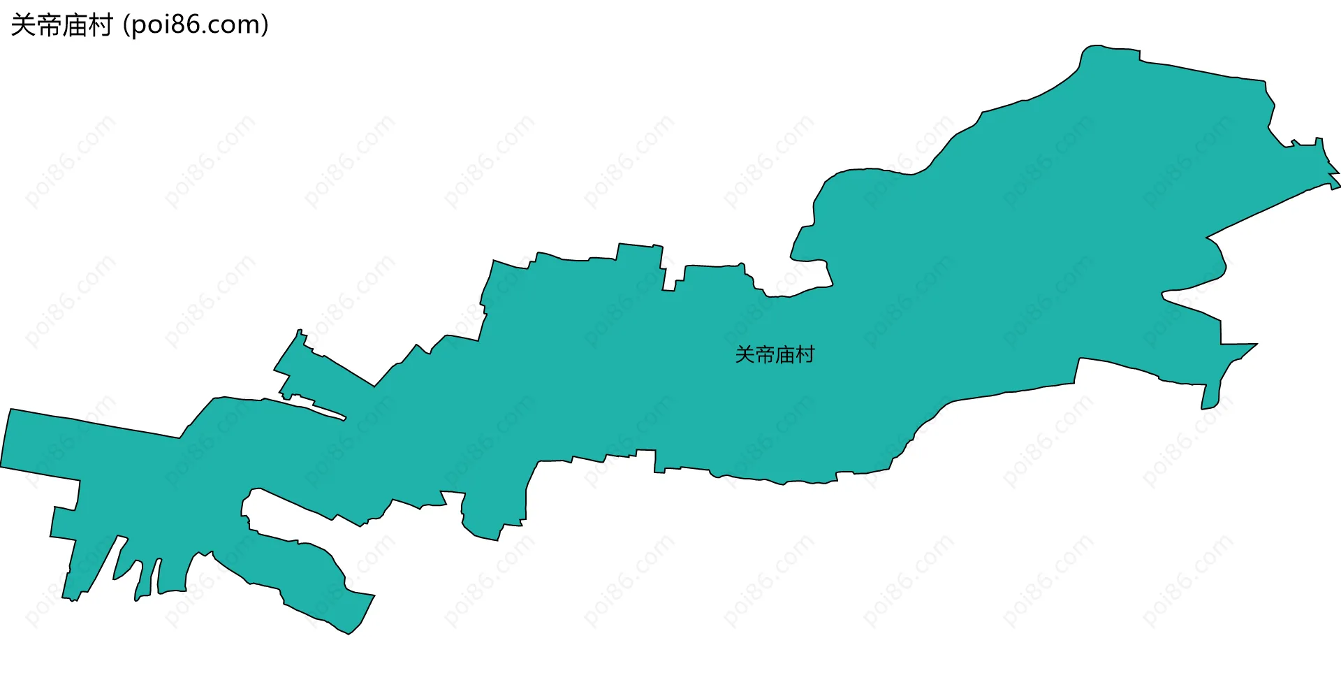 关帝庙村边界地图