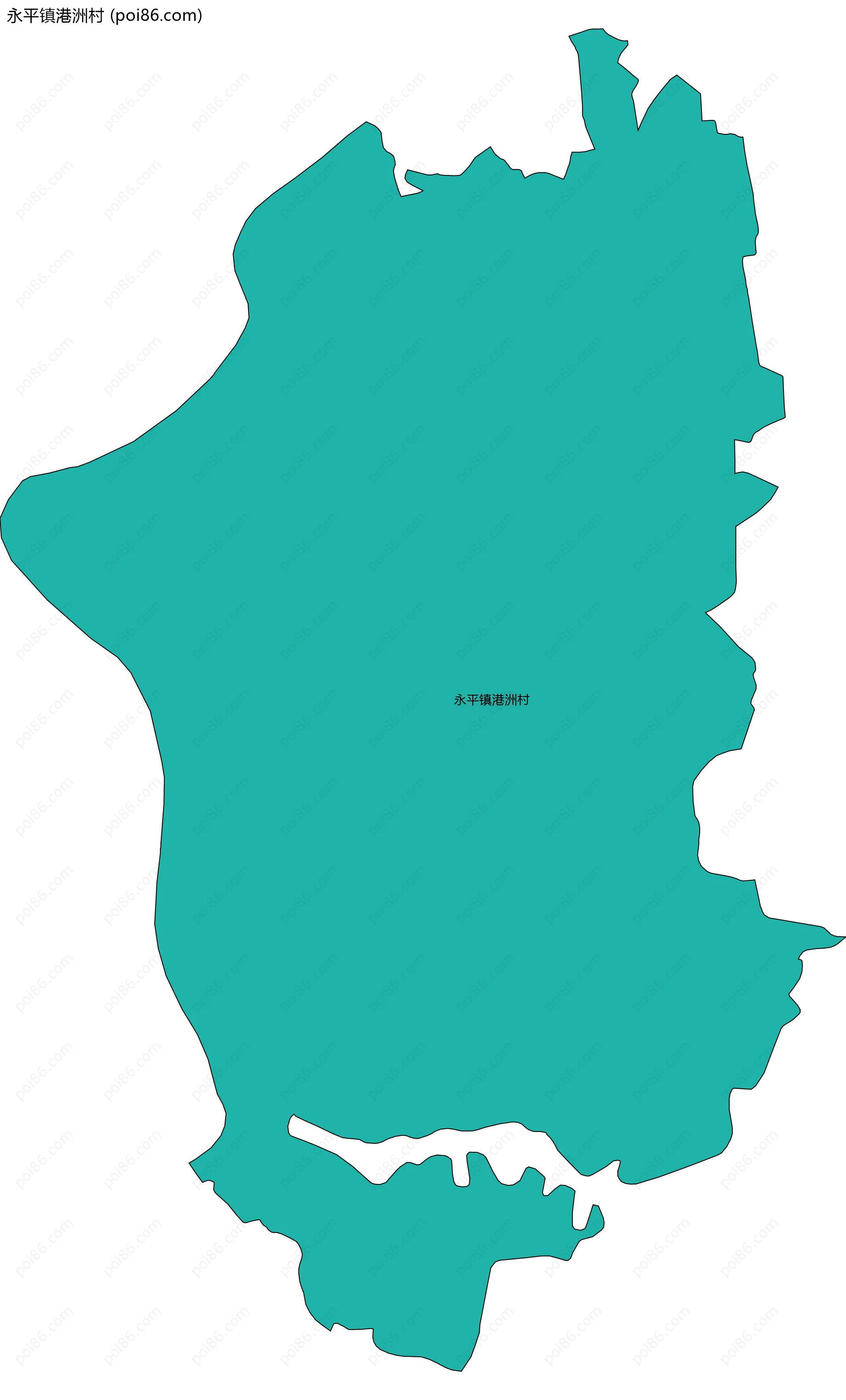永平镇港洲村边界地图