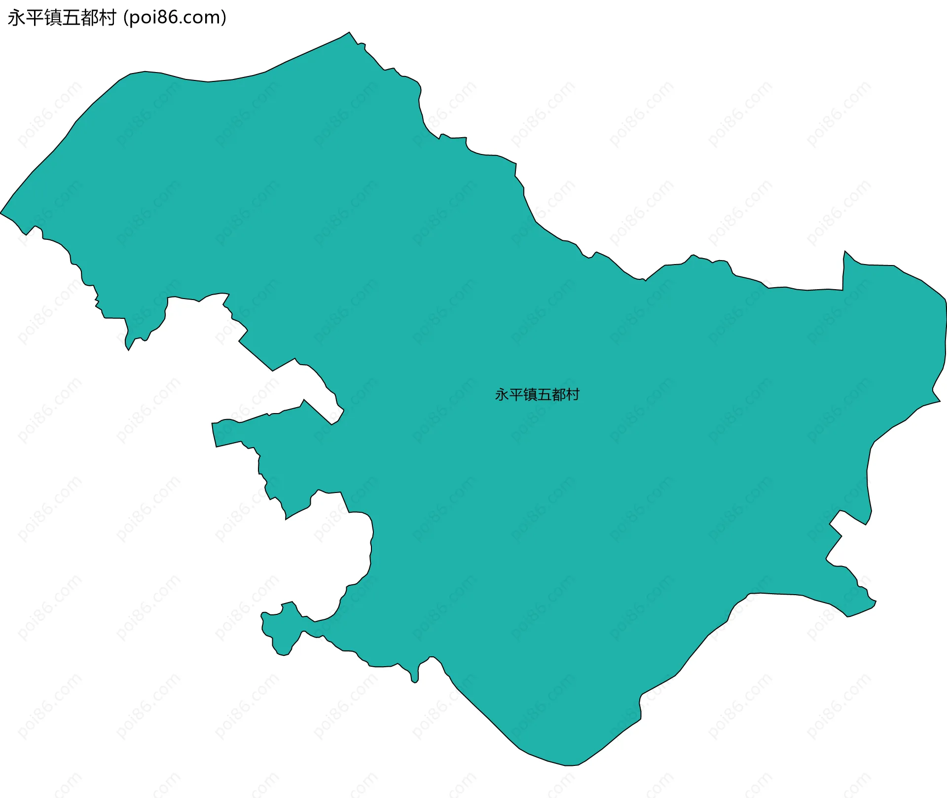 永平镇五都村边界地图