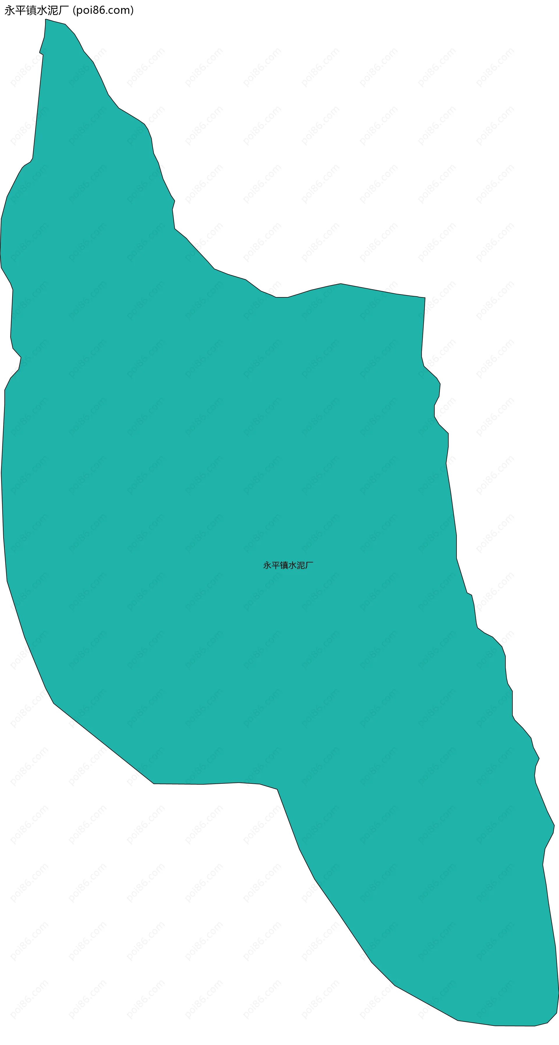 永平镇水泥厂边界地图