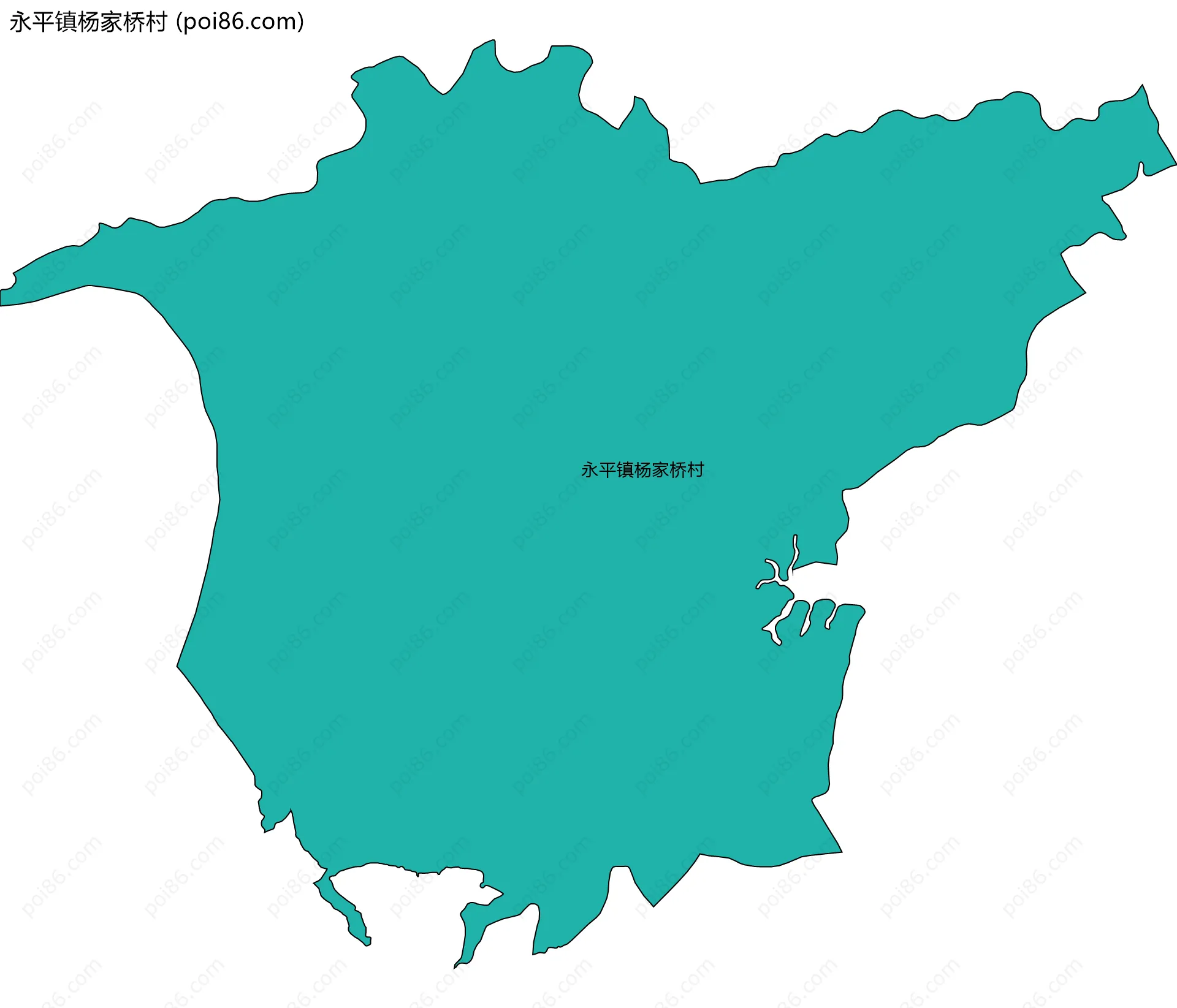 永平镇杨家桥村边界地图