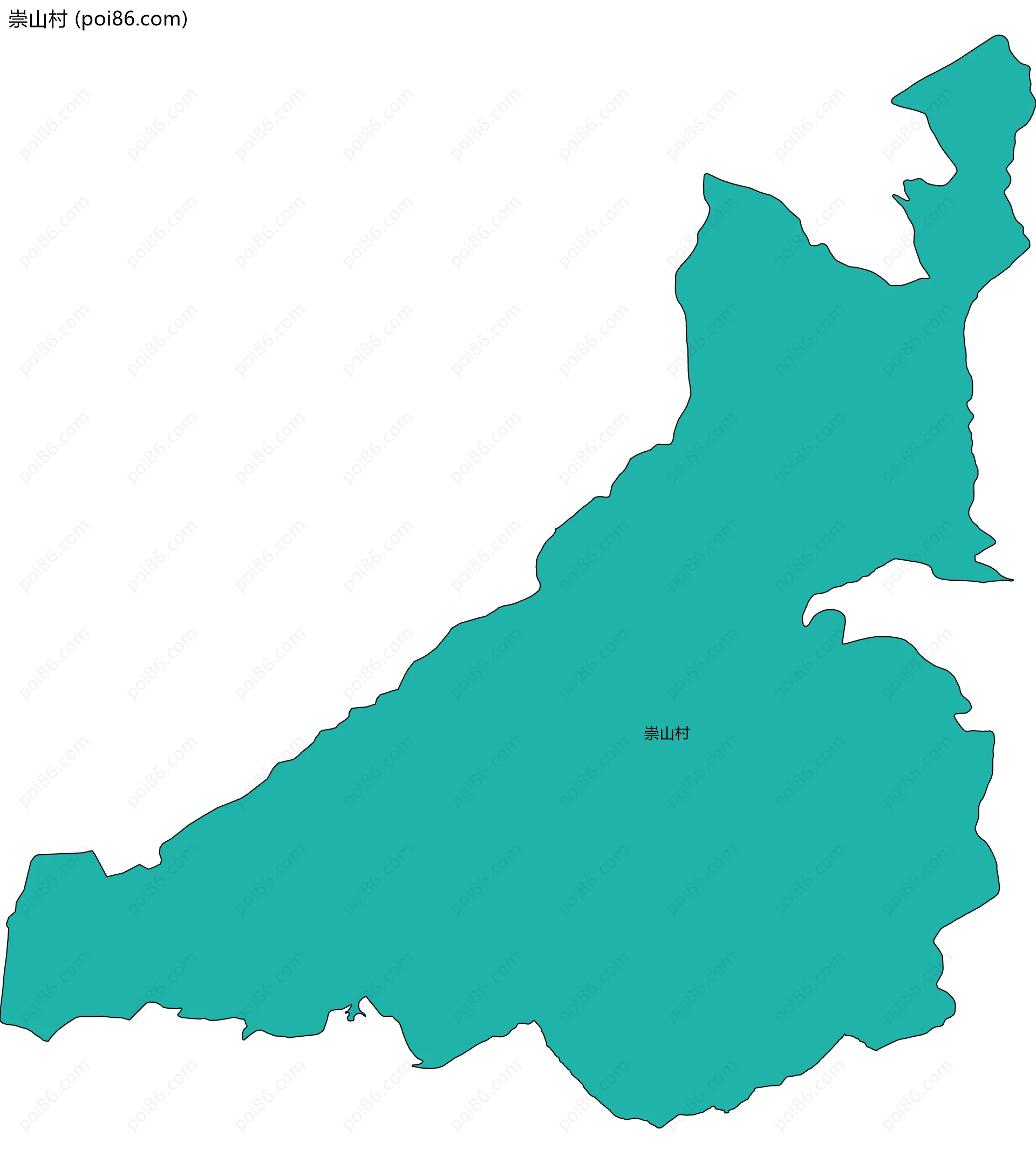 崇山村边界地图