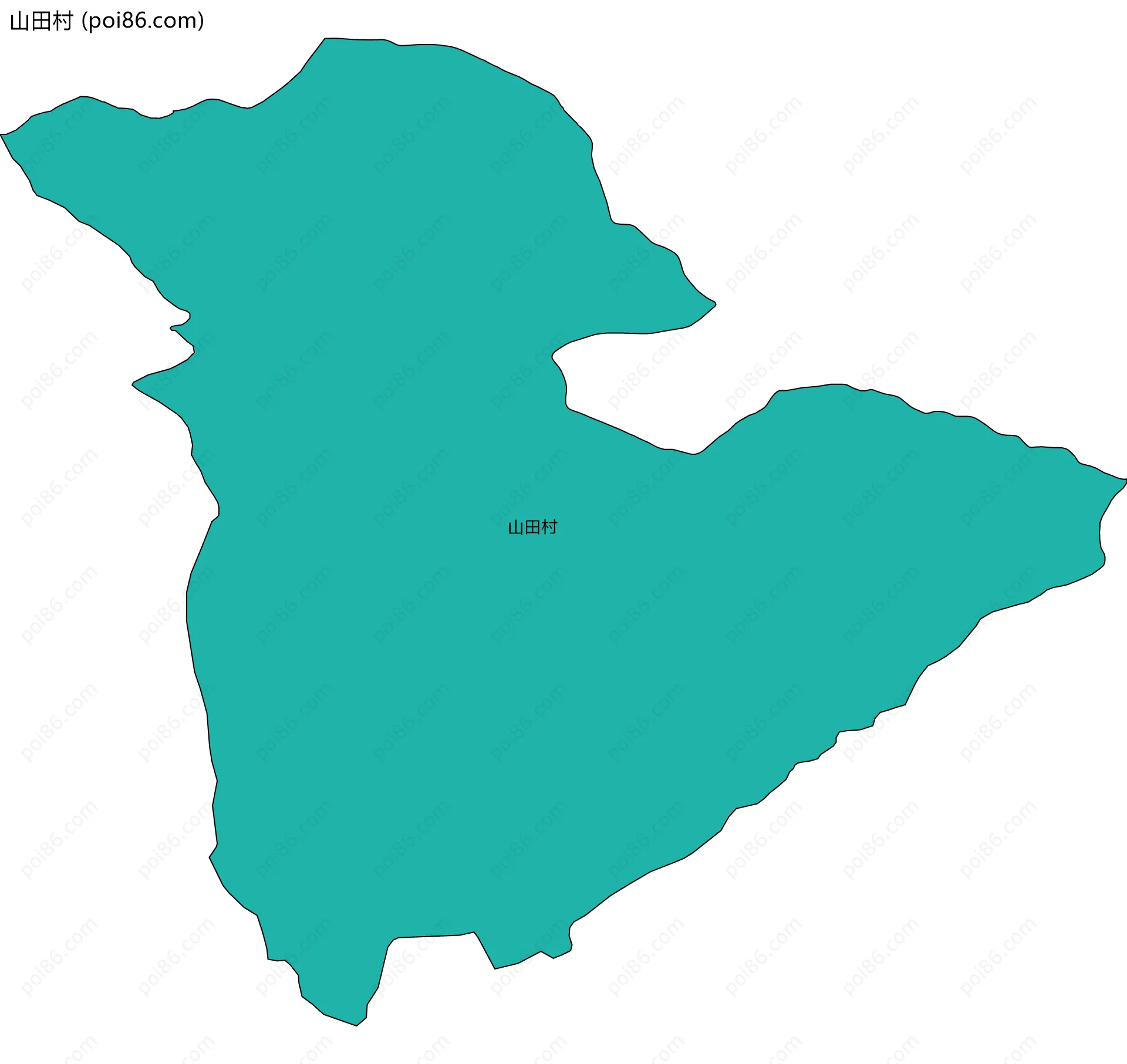 山田村边界地图