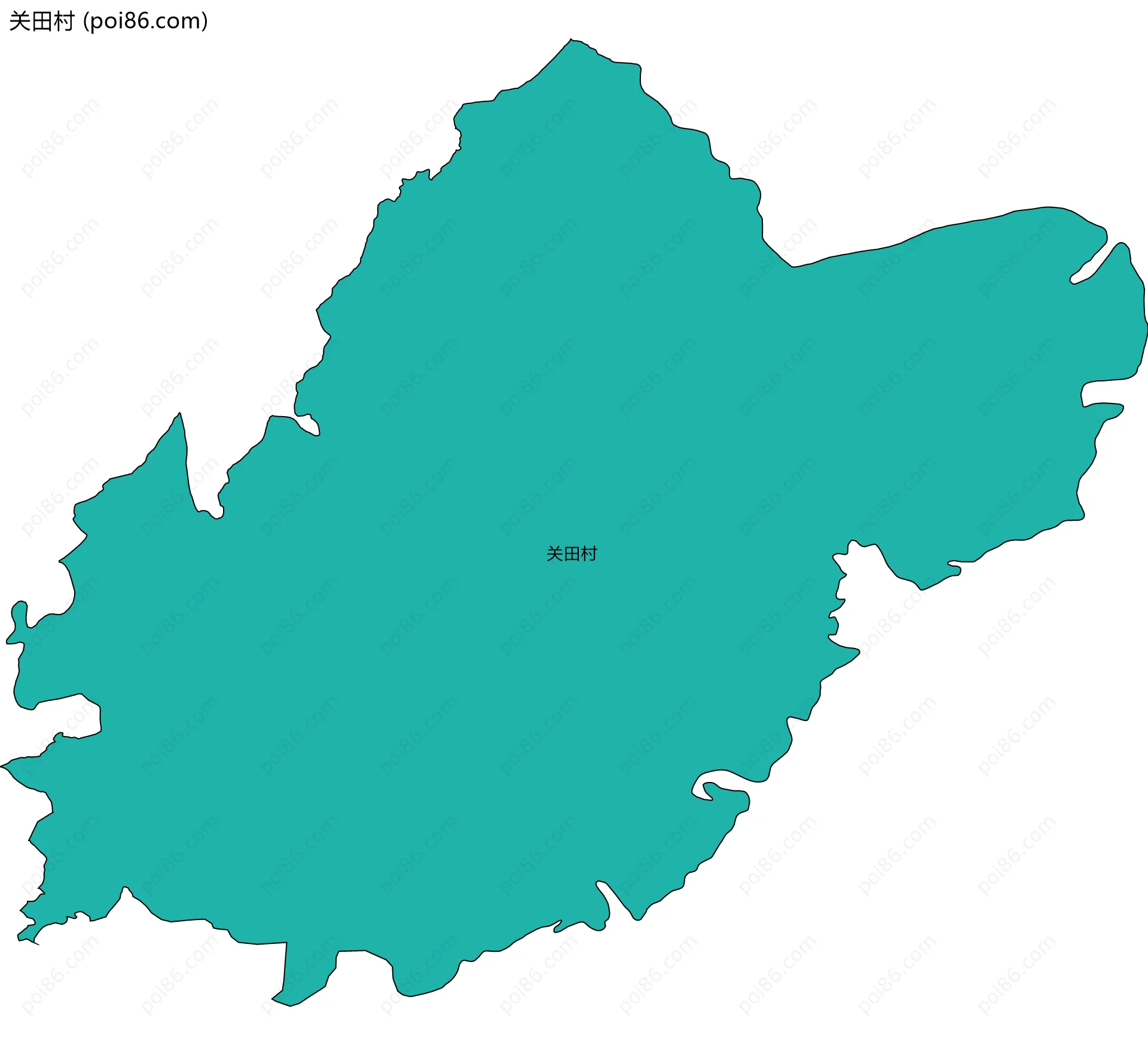 关田村边界地图