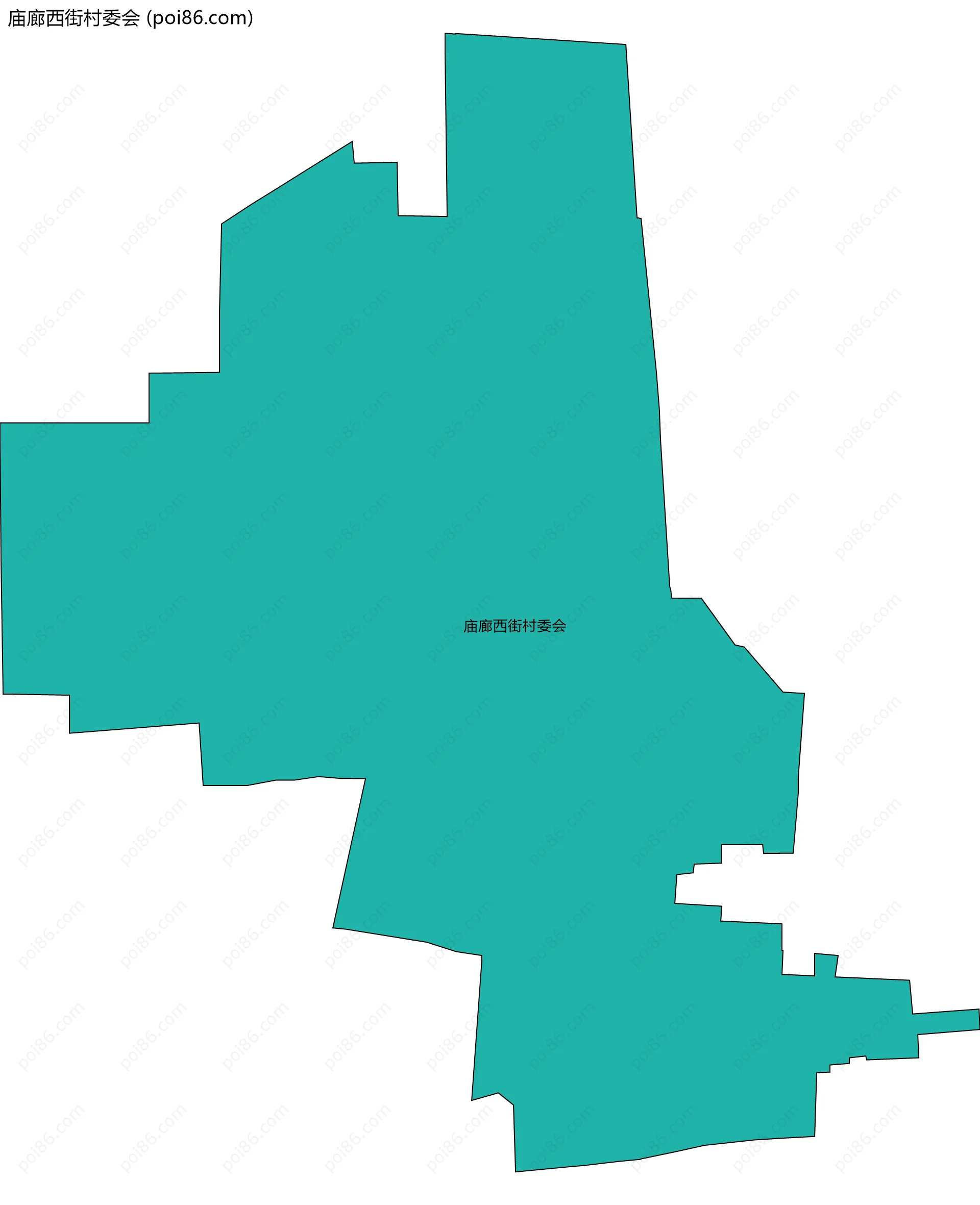 庙廊西街村委会边界地图
