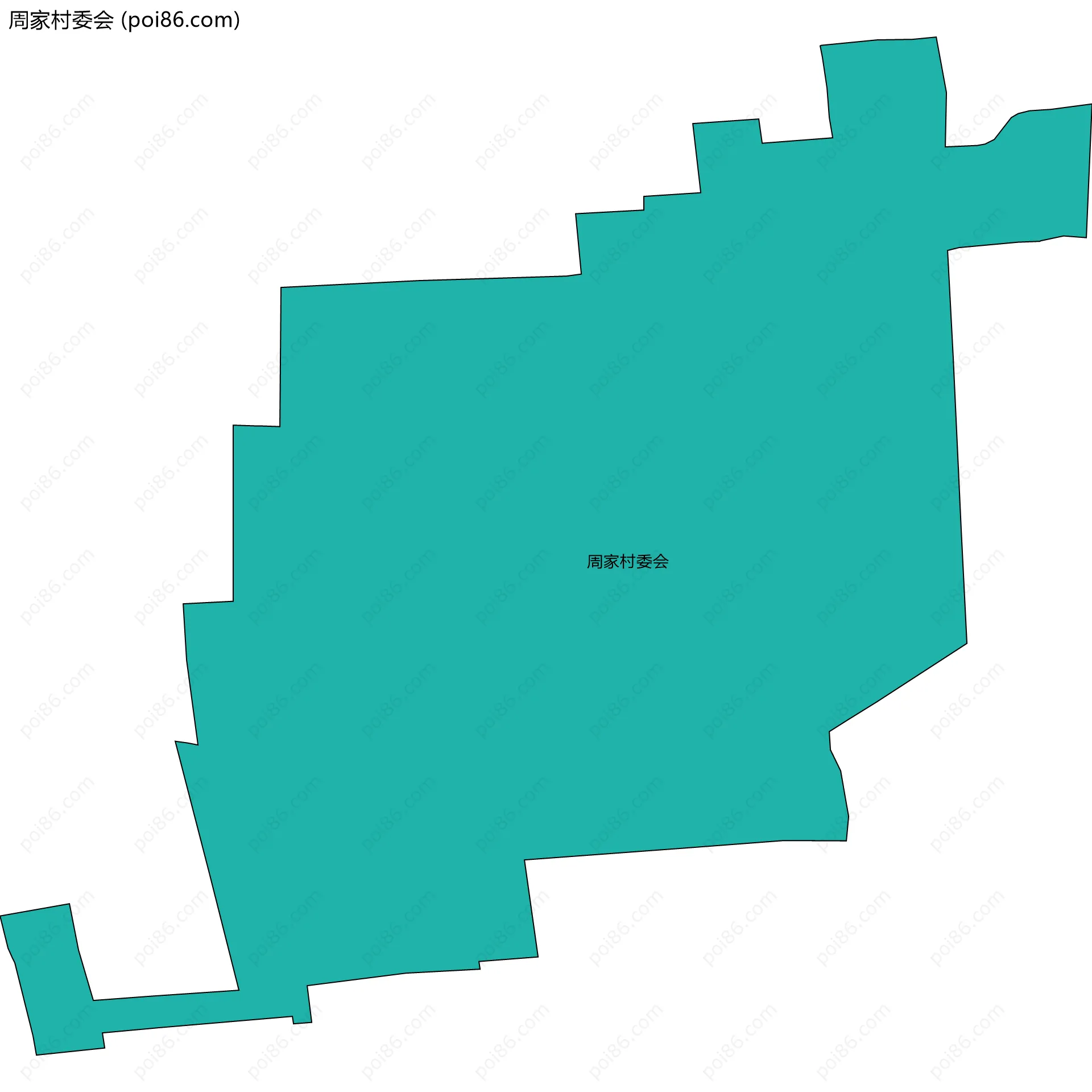 周家村委会边界地图